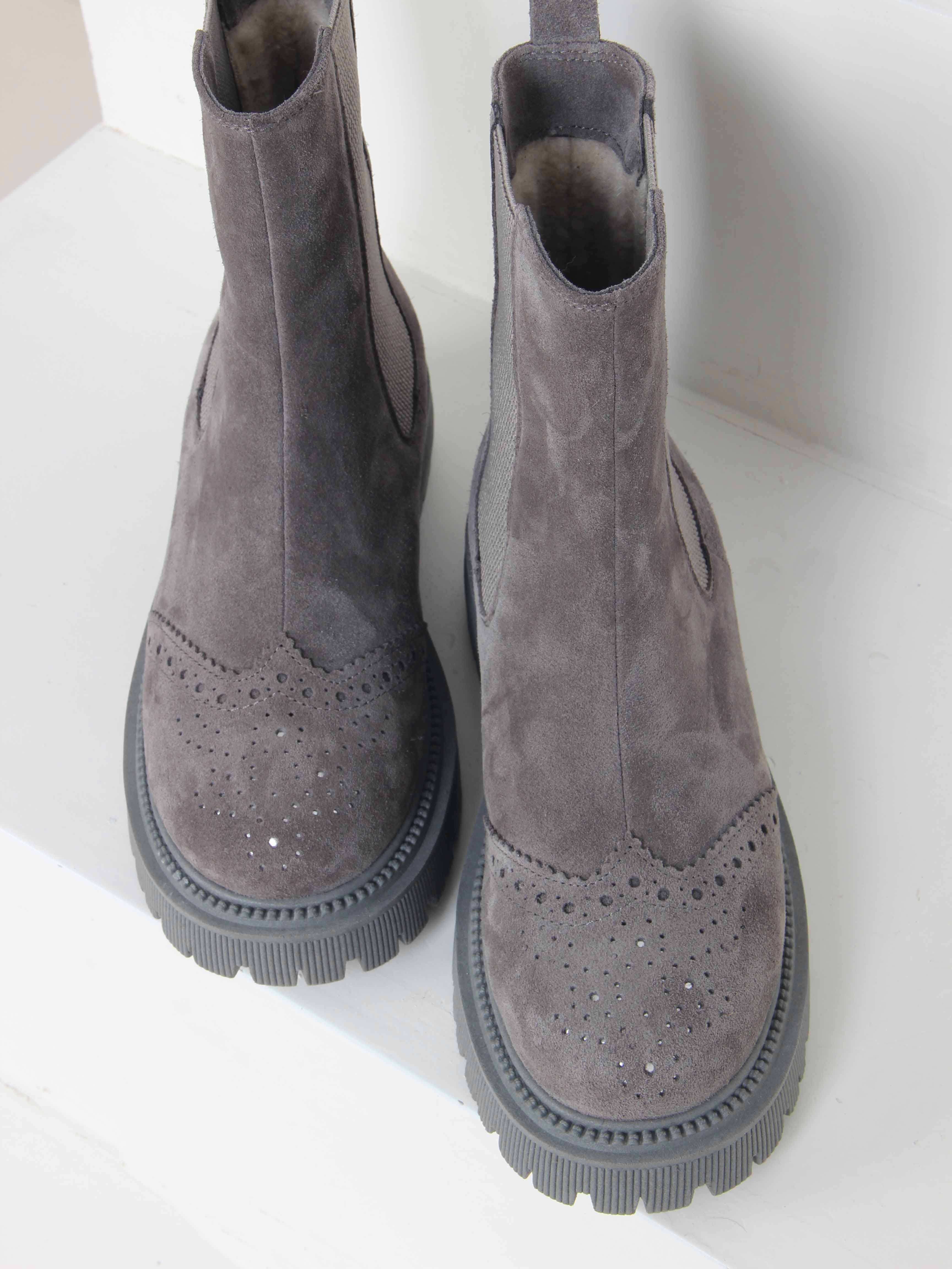 картинка Челси 360.P.taskana'gr. серый замок замша от интернет магазина