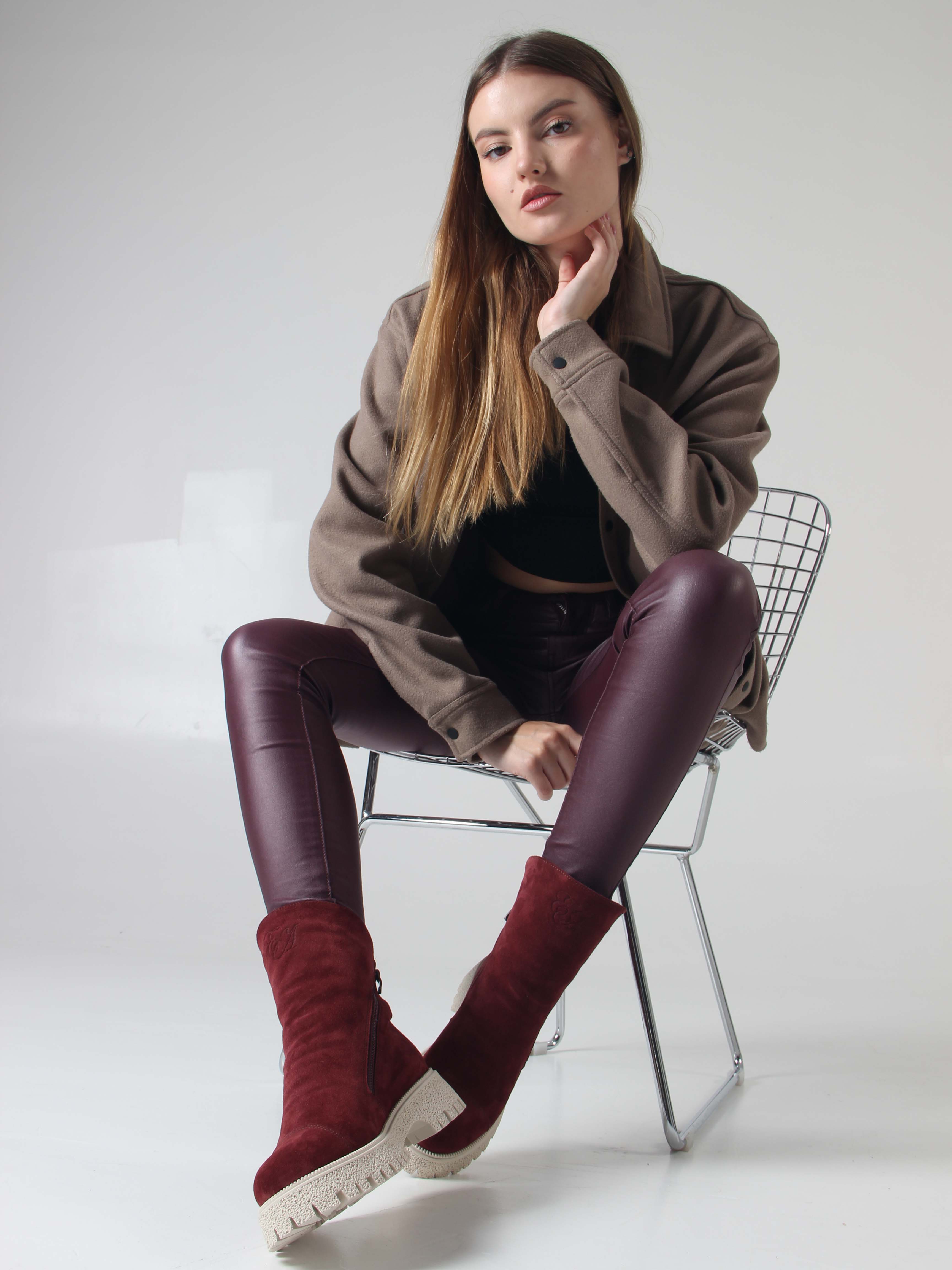 картинка Ботинки ED'ART 233.1541'be. Бордо замша от интернет магазина