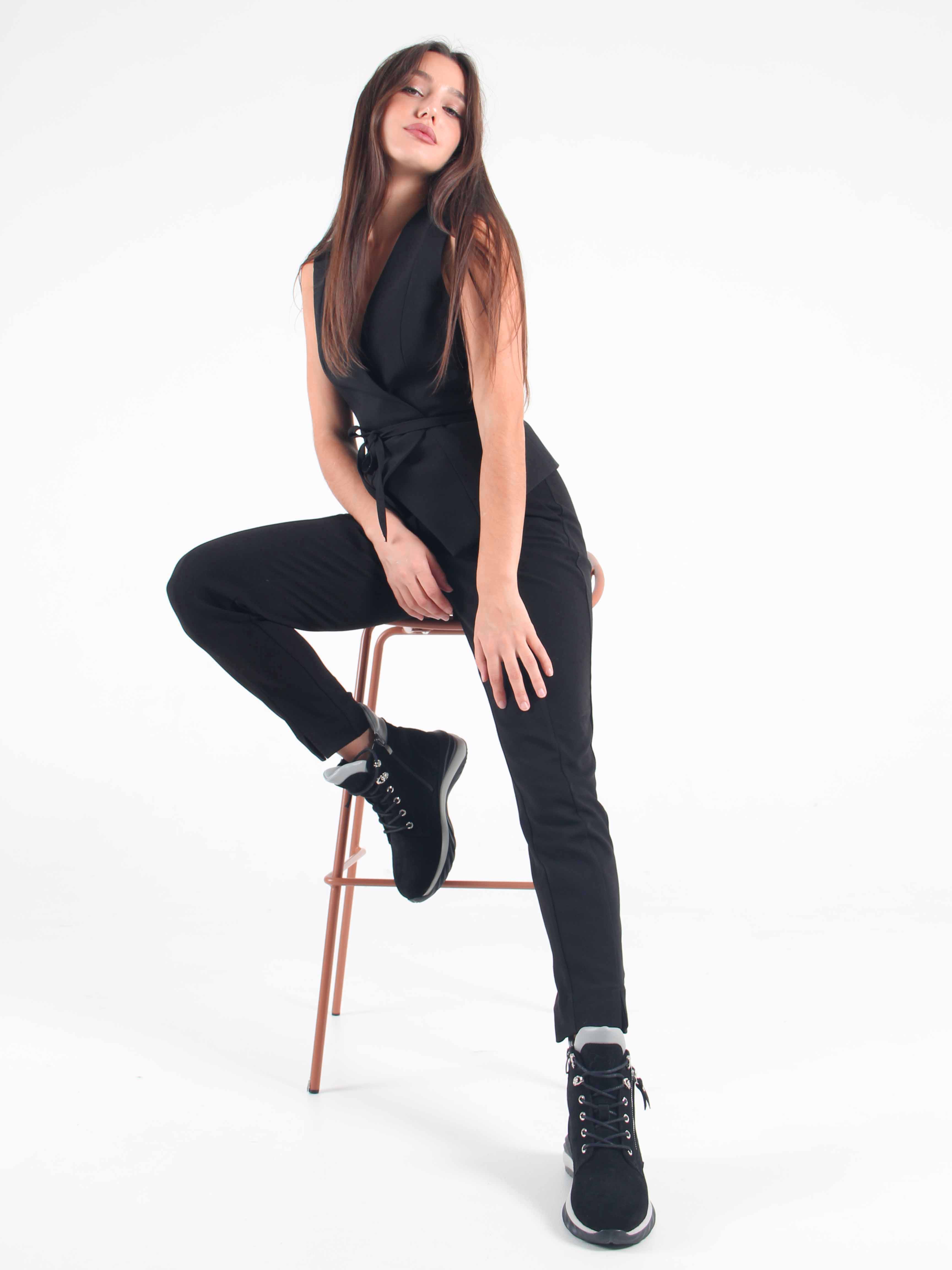 картинка Ботинки ED'ART 261.uno2'bl. черный серый замша от интернет магазина