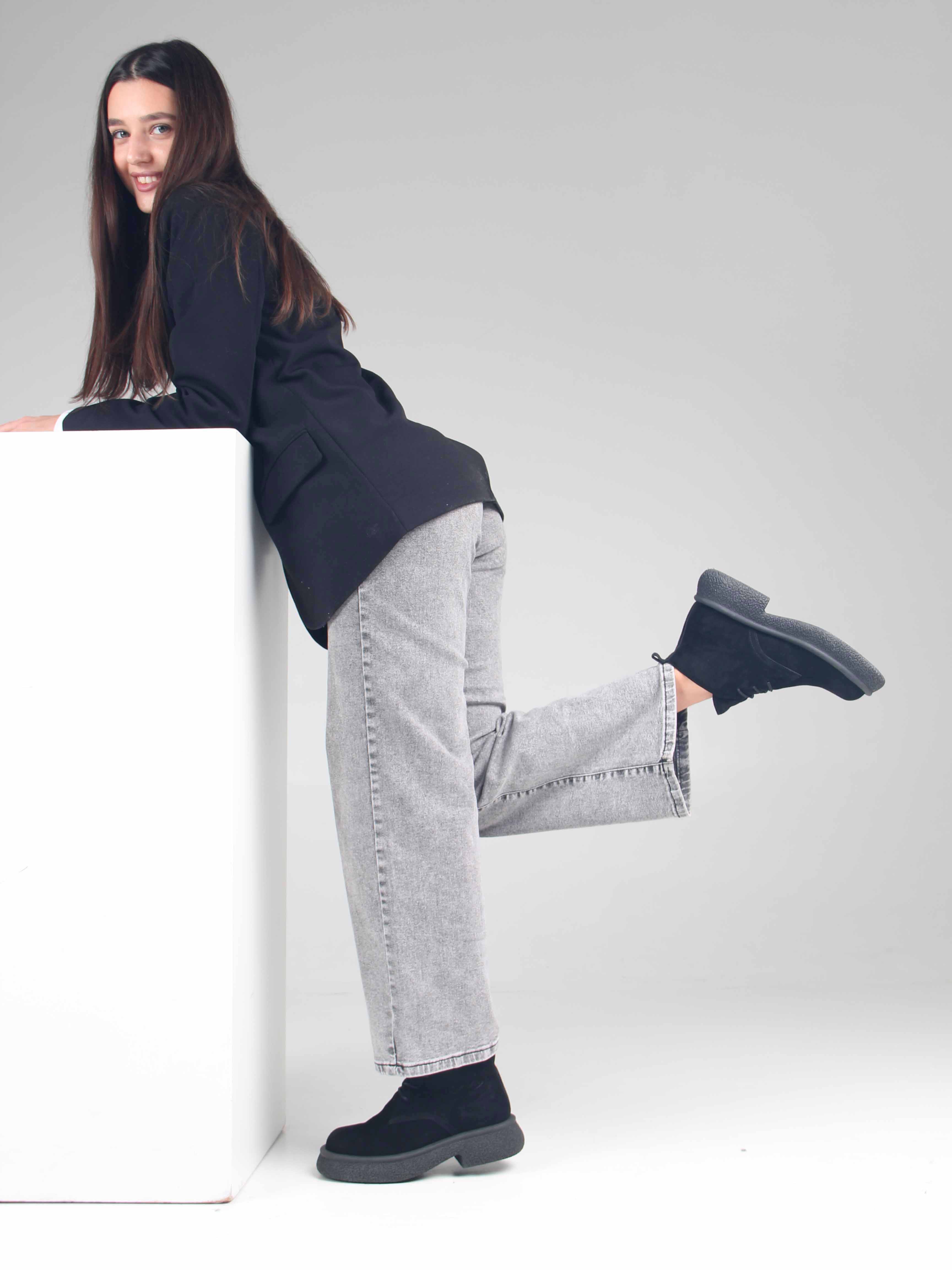 картинка Ботинки ED'ART 308.агата'bl. чёрный замша от интернет магазина