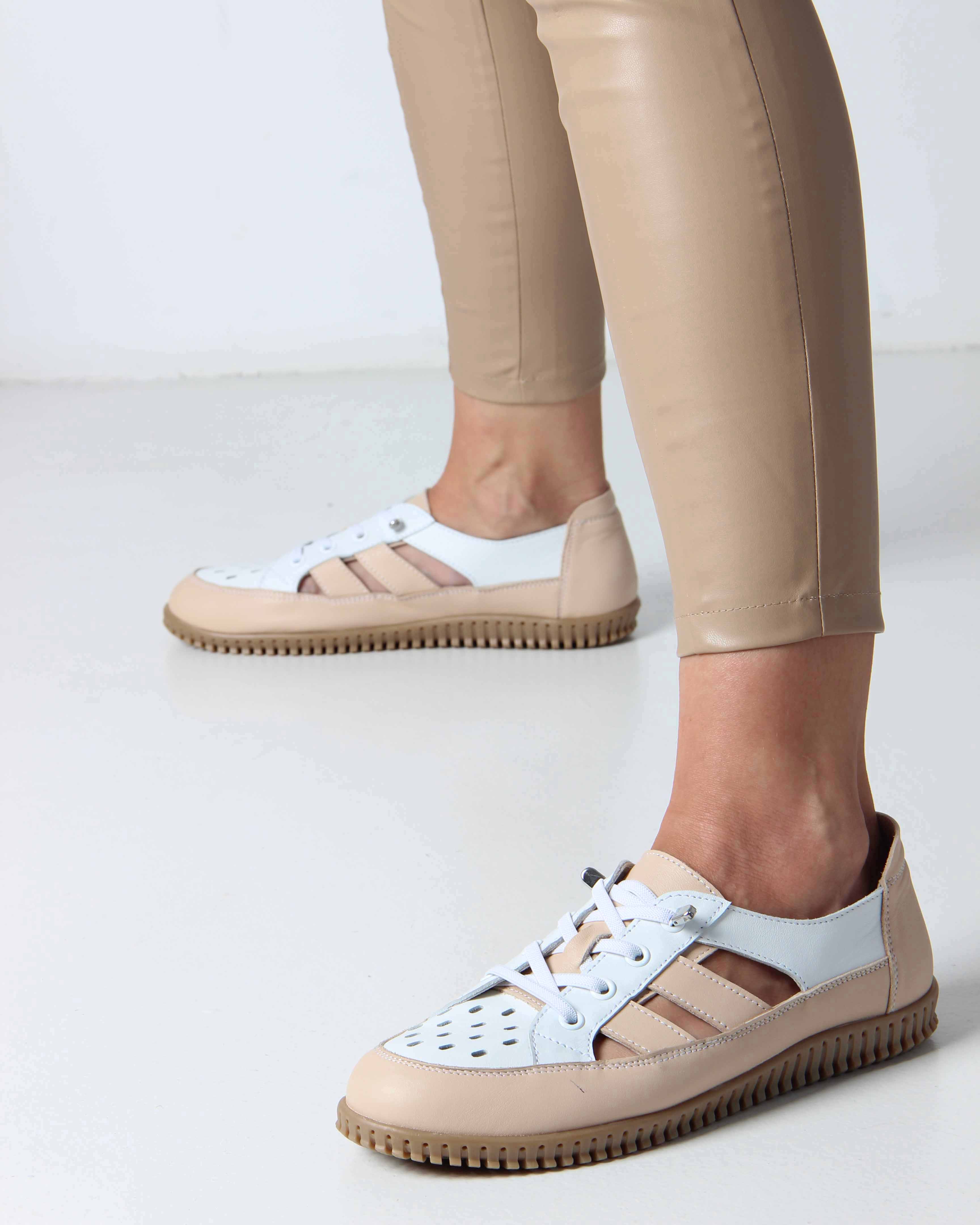 картинка Слипоны ED'ART 165.8000'be. белый-бежевый от интернет магазина