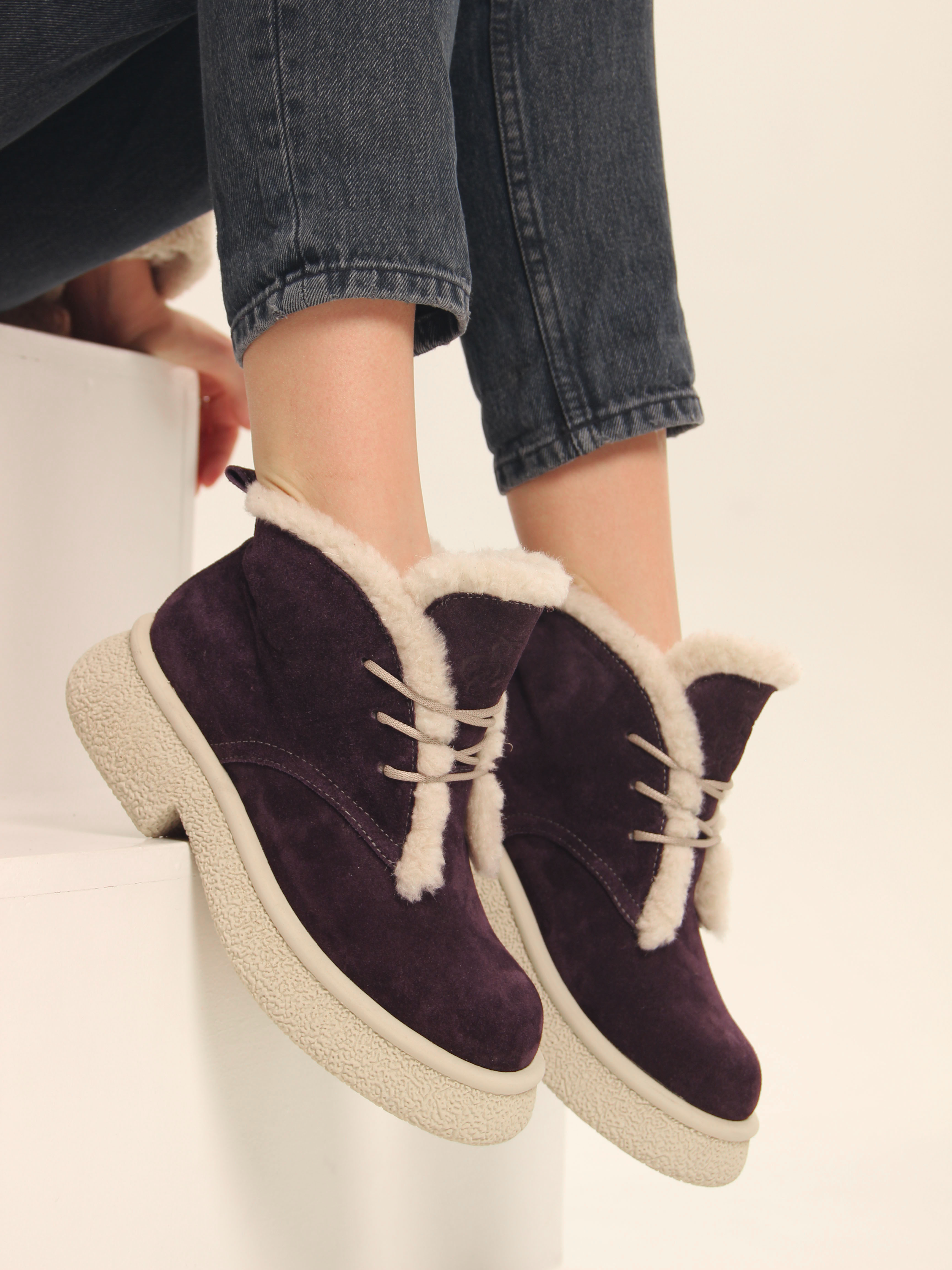 картинка Ботинки ED'ART 308.агата'w. сливовая замша з от интернет магазина