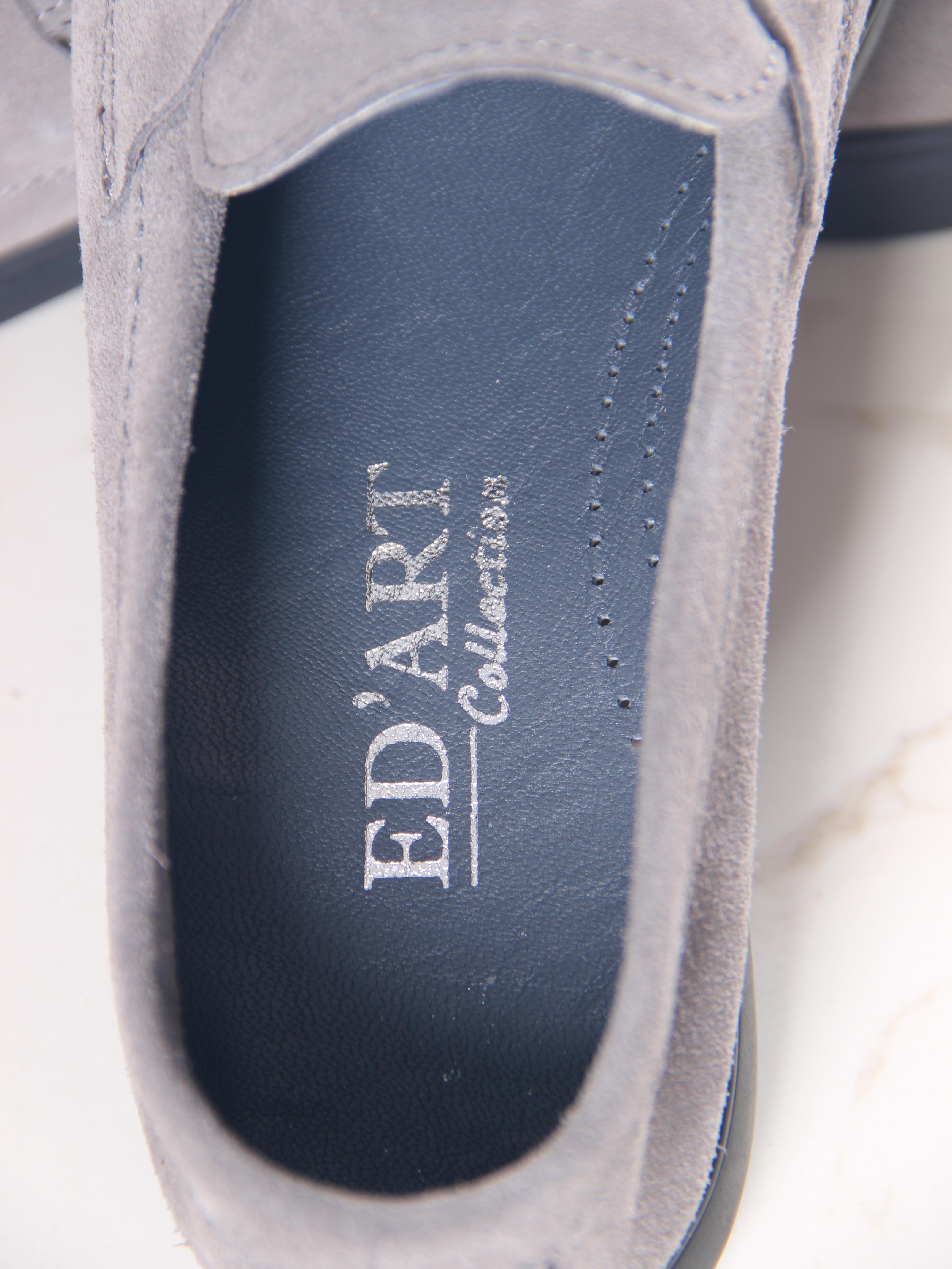 картинка Лоферы туфли ED'ART 170.2614'bl. Серый замок замша от интернет магазина