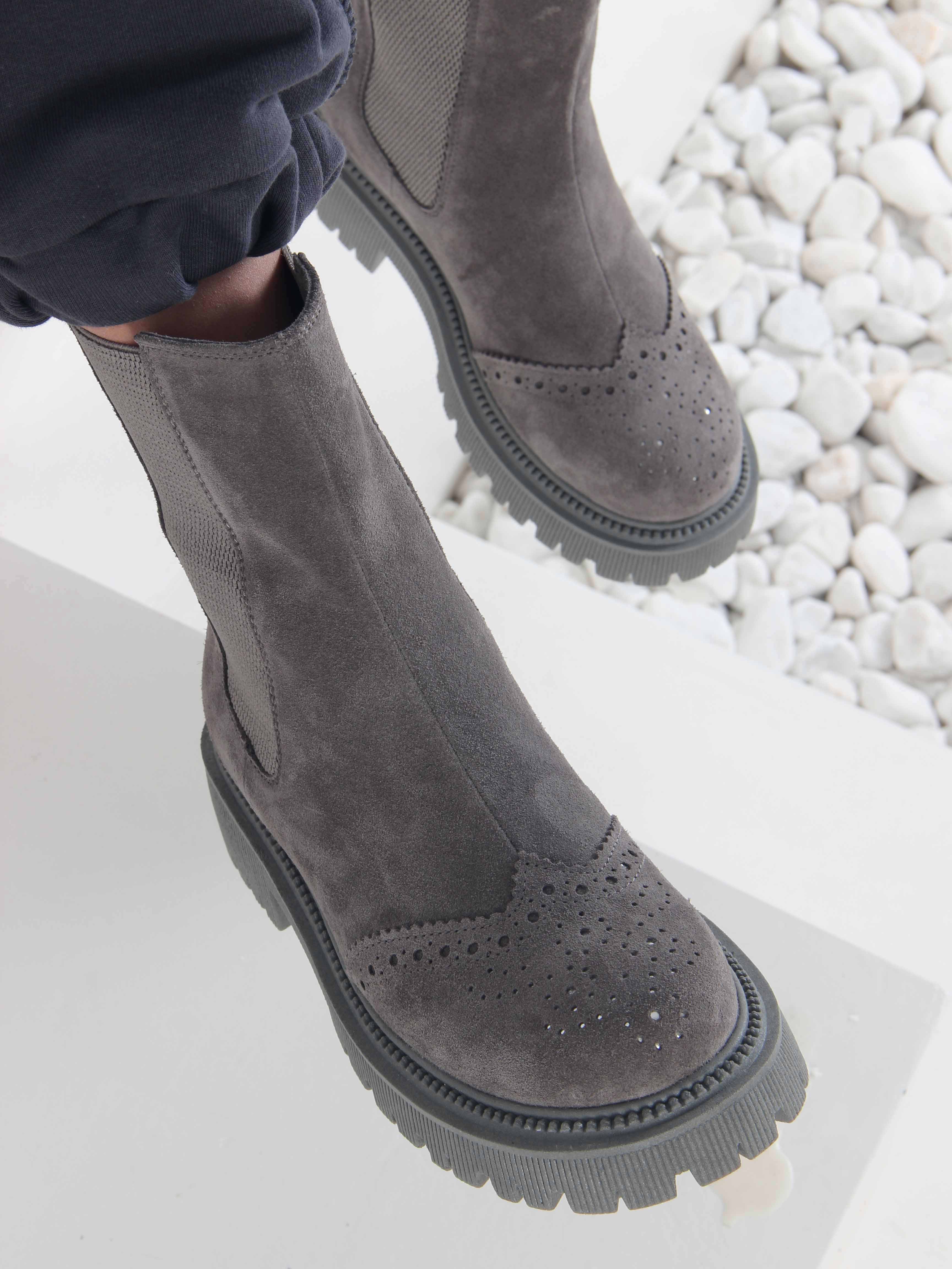 картинка Челси 360.P.taskana'gr. серый замок замша от интернет магазина