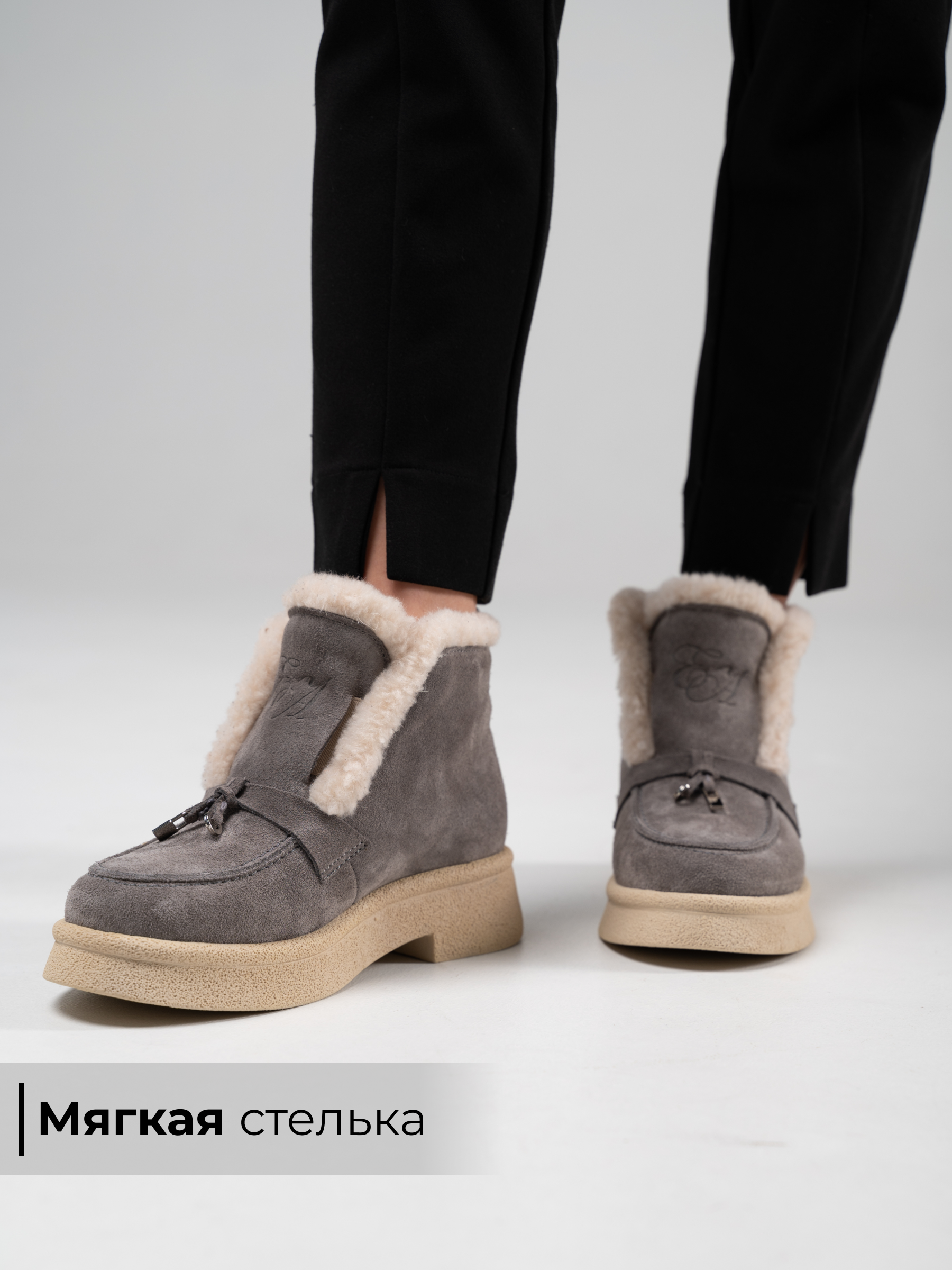 картинка Ботинки ED'ART 307.florida 'be. серый замок замша от интернет магазина