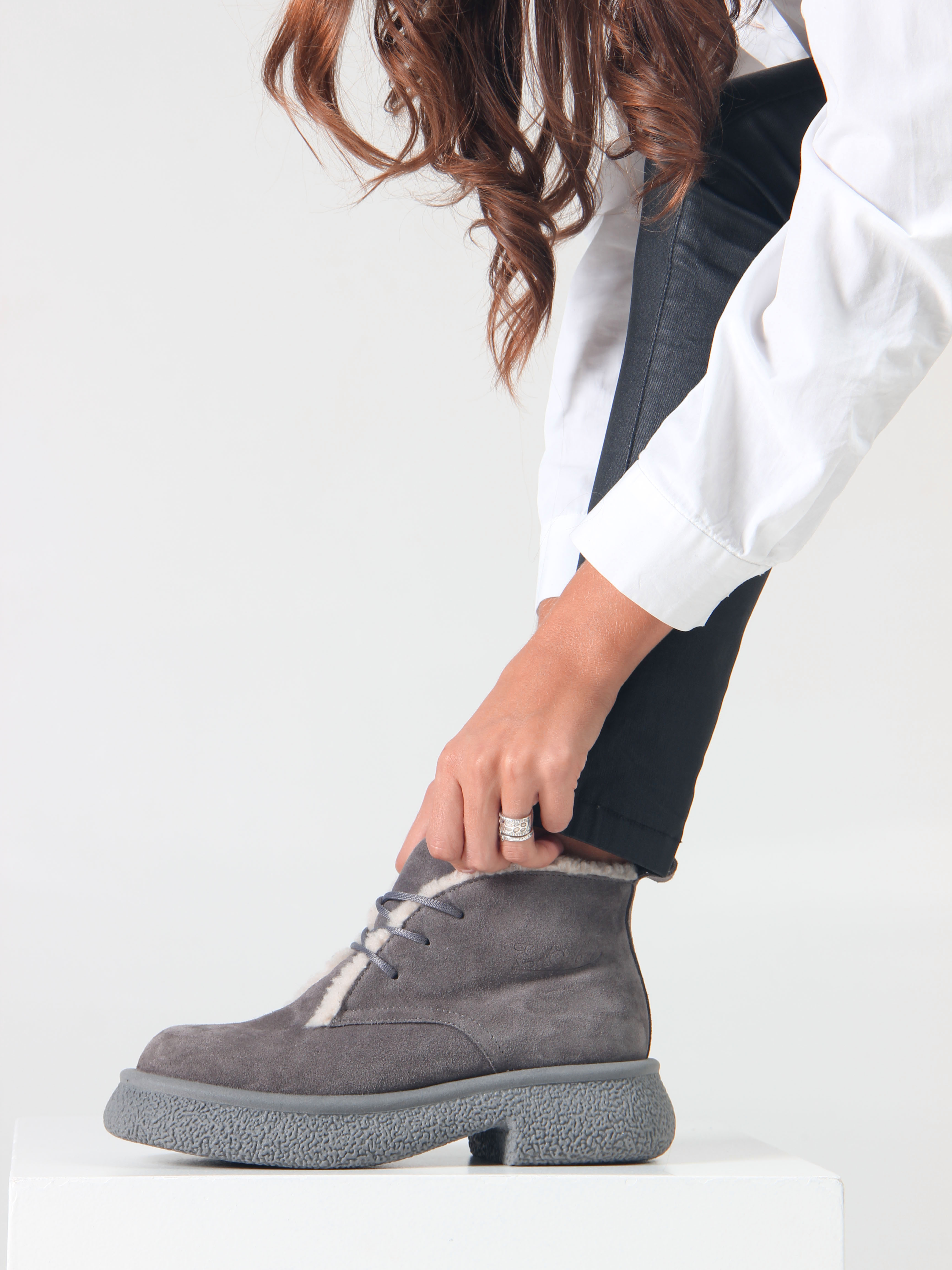 картинка Ботинки ED'ART 308.агата gr. серый замок замша от интернет магазина