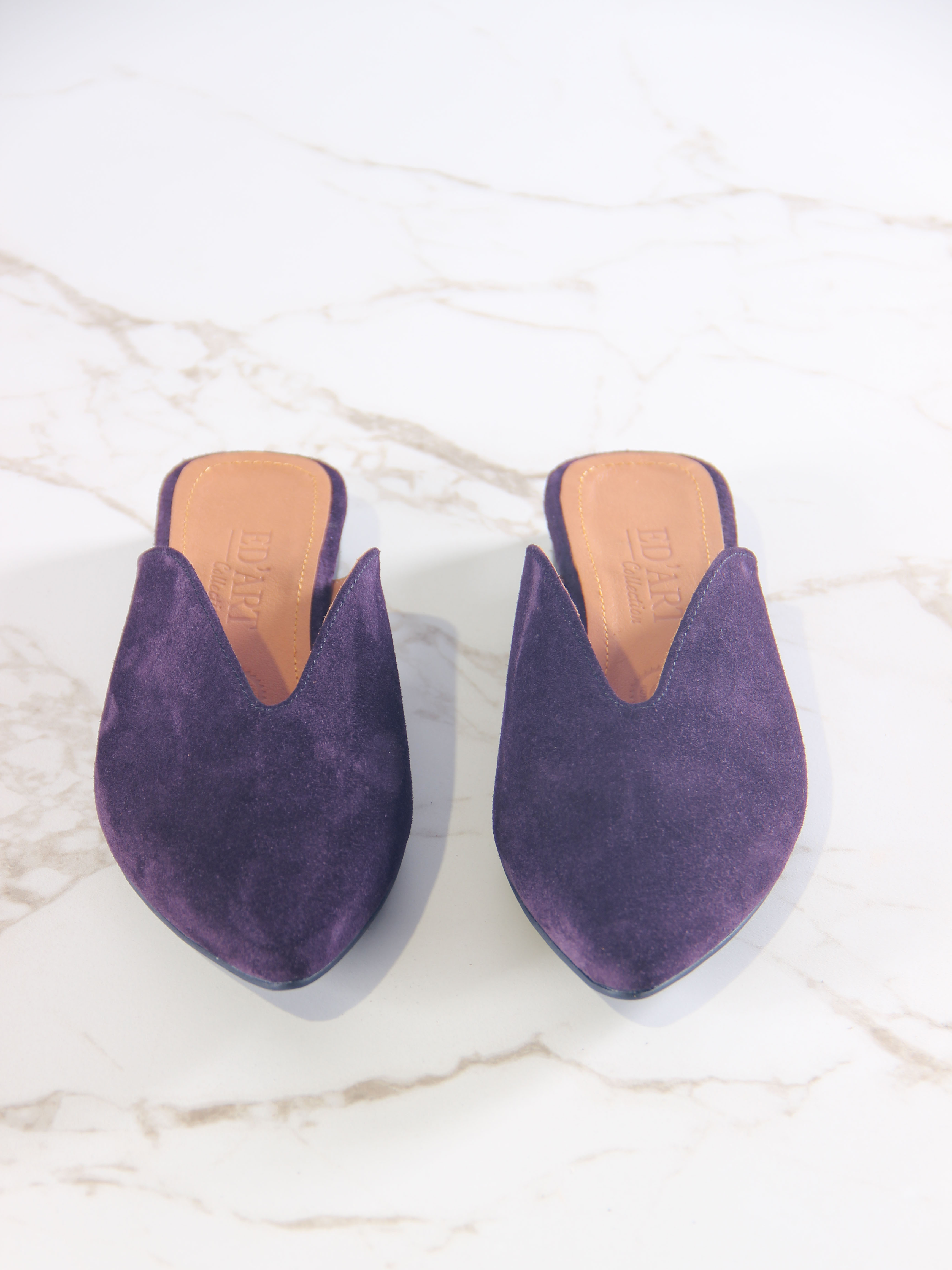 картинка Мюли ED'ART 1001.34104'bl. Сливовая замша от интернет магазина