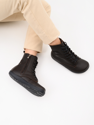 Ботинки босоногие кожаные коричневые