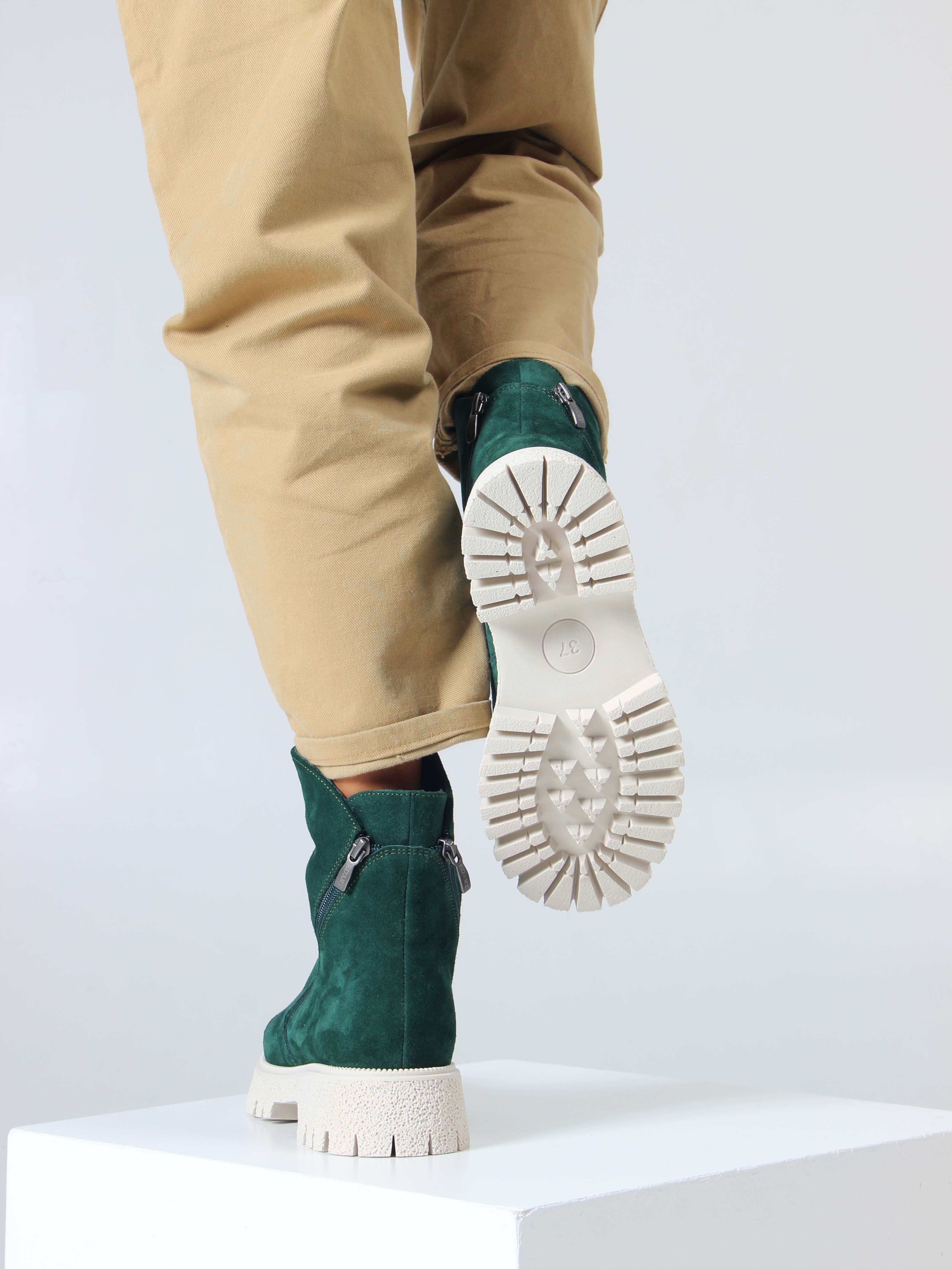 картинка Ботинки ED'ART 233.1541'be. Зеленый замша от интернет магазина