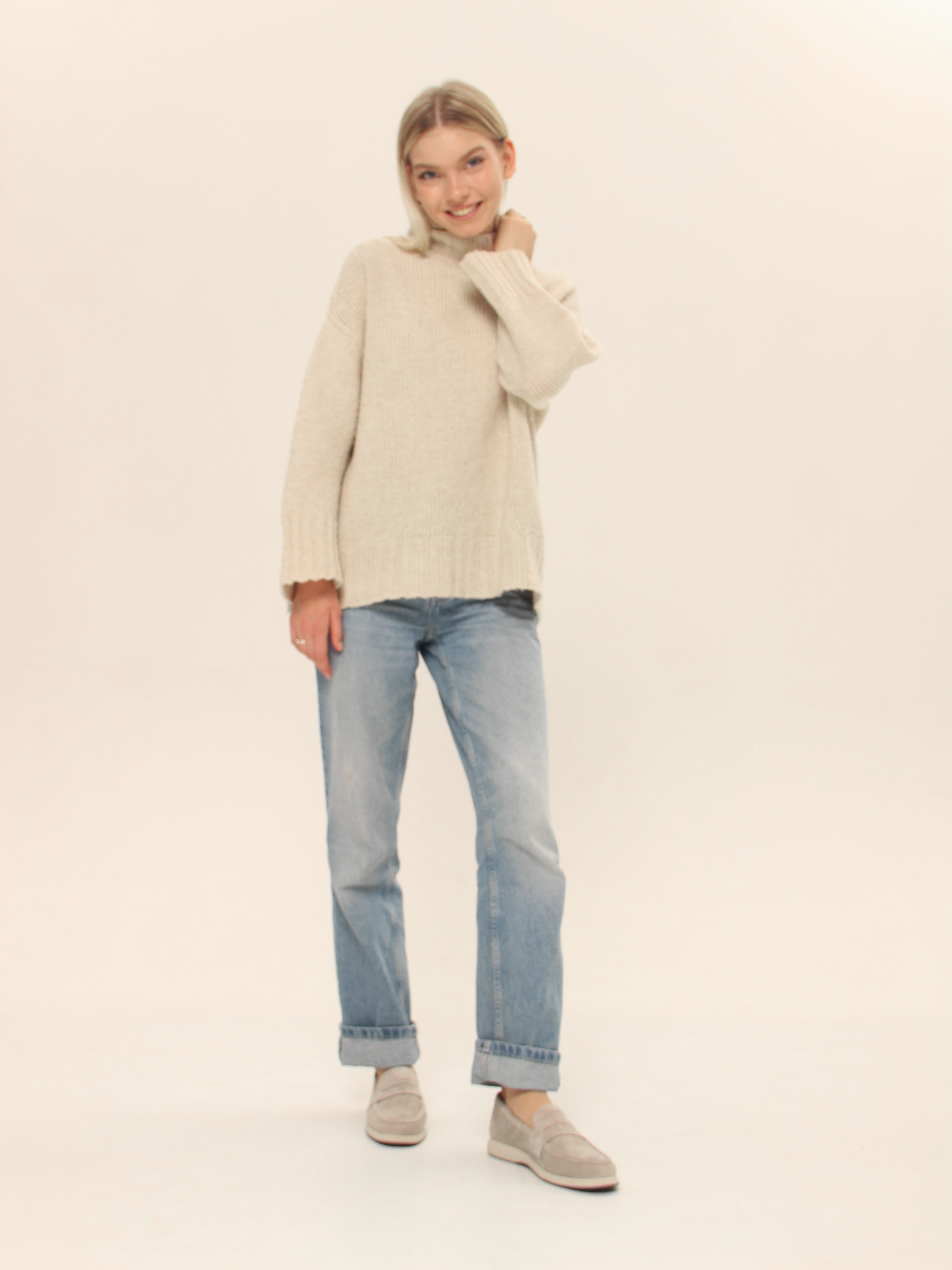 картинка Лоферы ED'ART 177.1607'be. каменный замша от интернет магазина