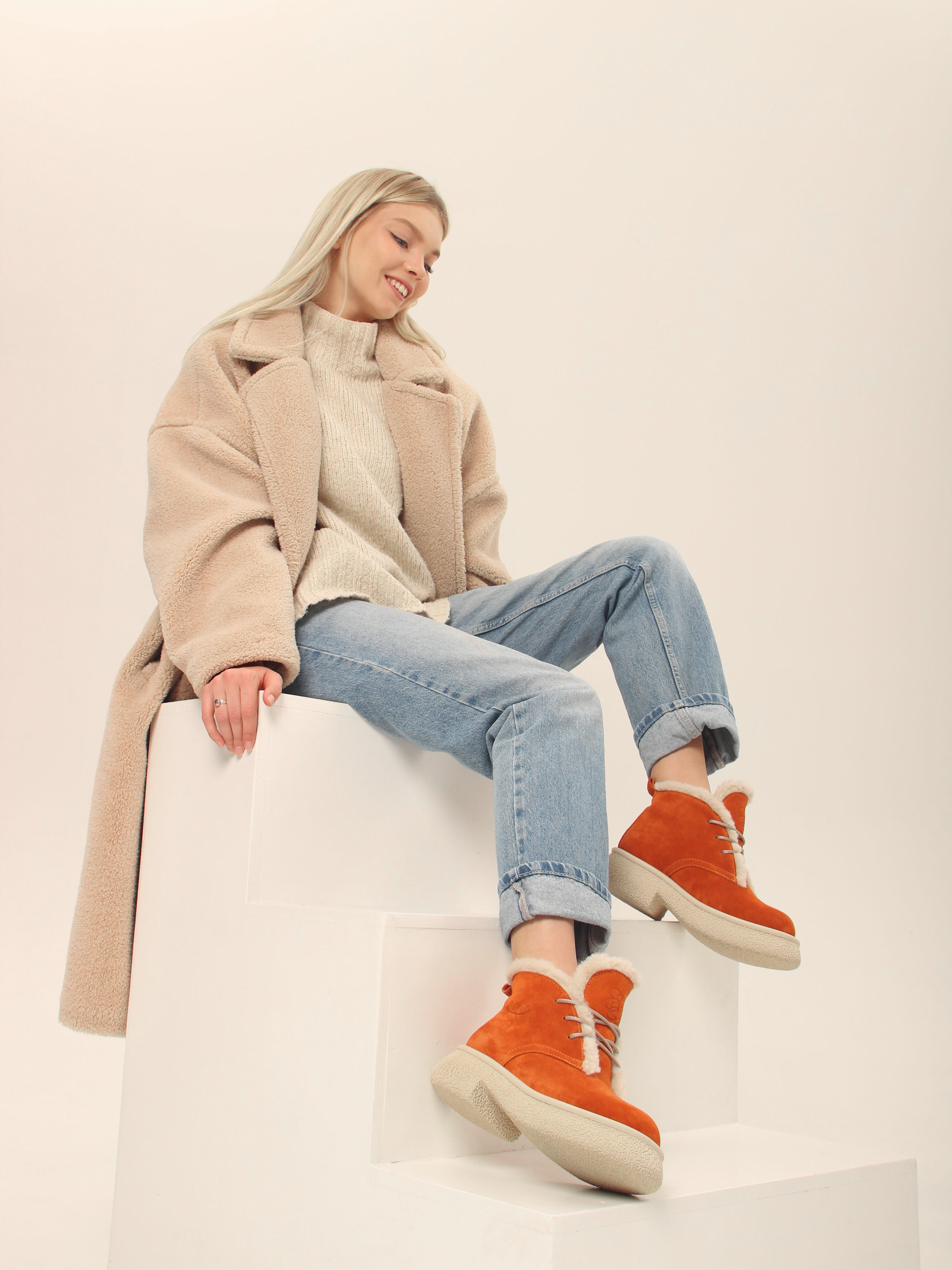 картинка Ботинки ED'ART 308.агата'w. мандарин замша з от интернет магазина