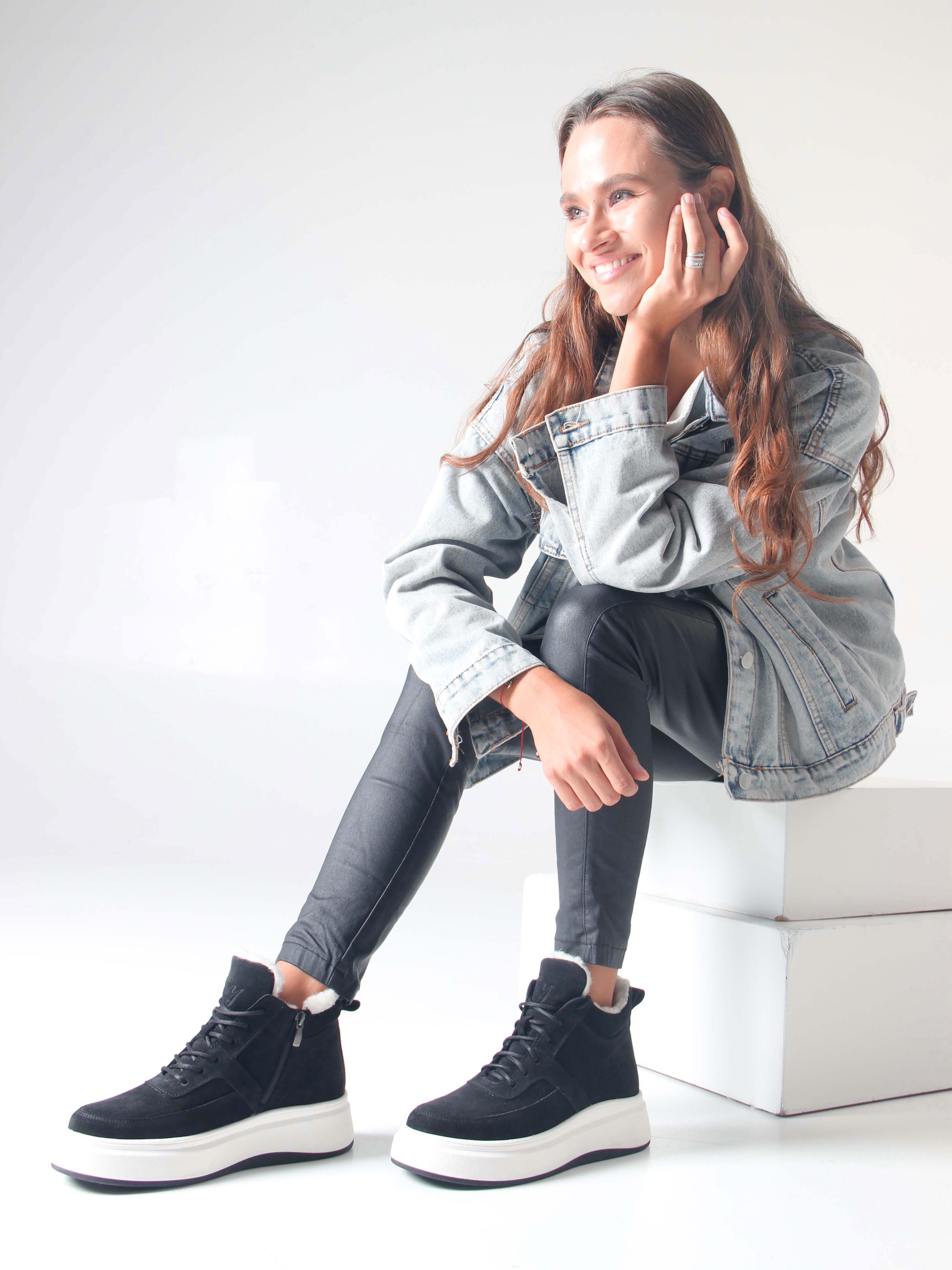 картинка Ботинки ED'ART 260.windy'w. черный замш от интернет магазина