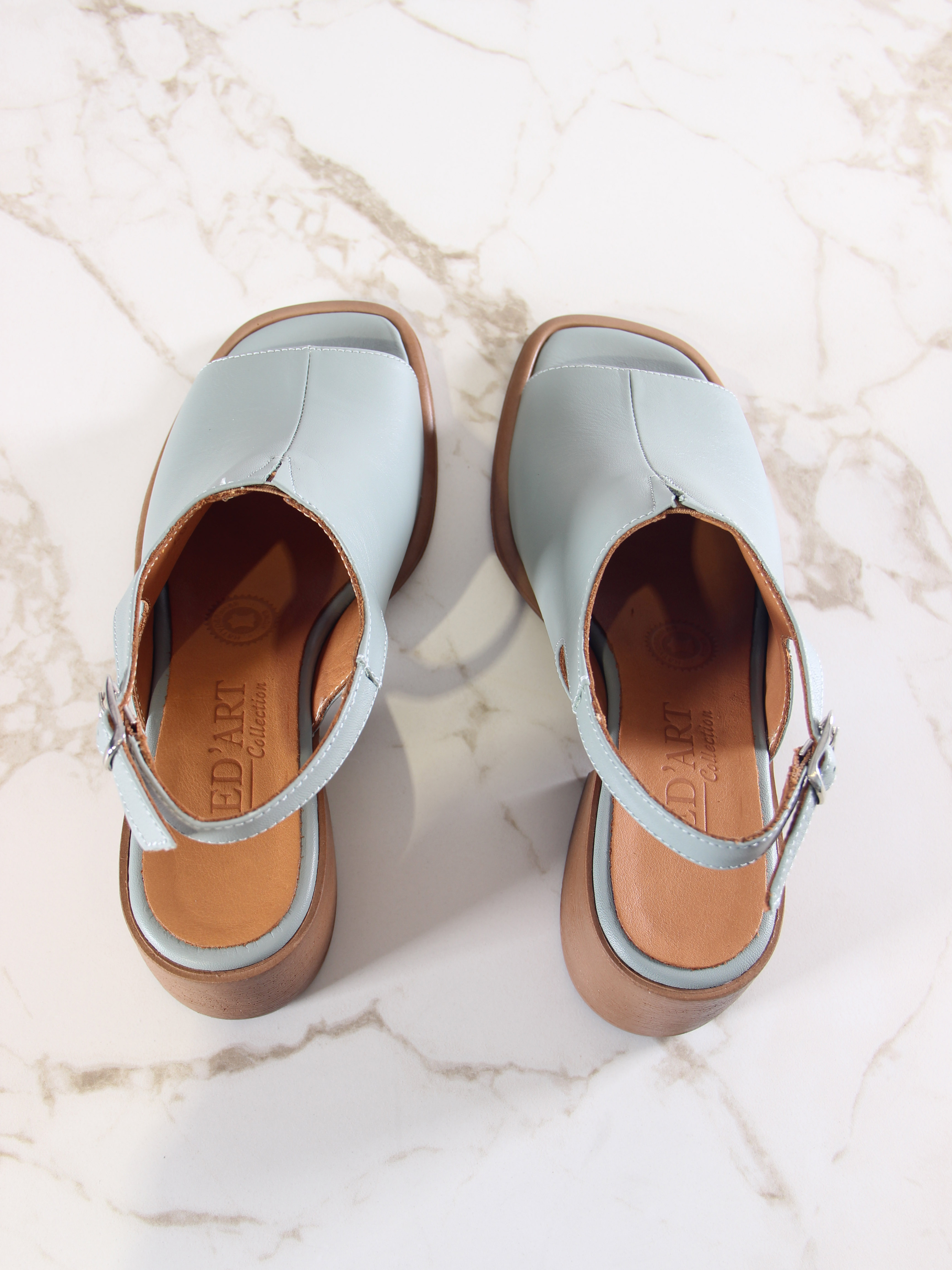 картинка Босоножки ED'ART 4013.23663'bе. Авокадо лион+коричневый от интернет магазина