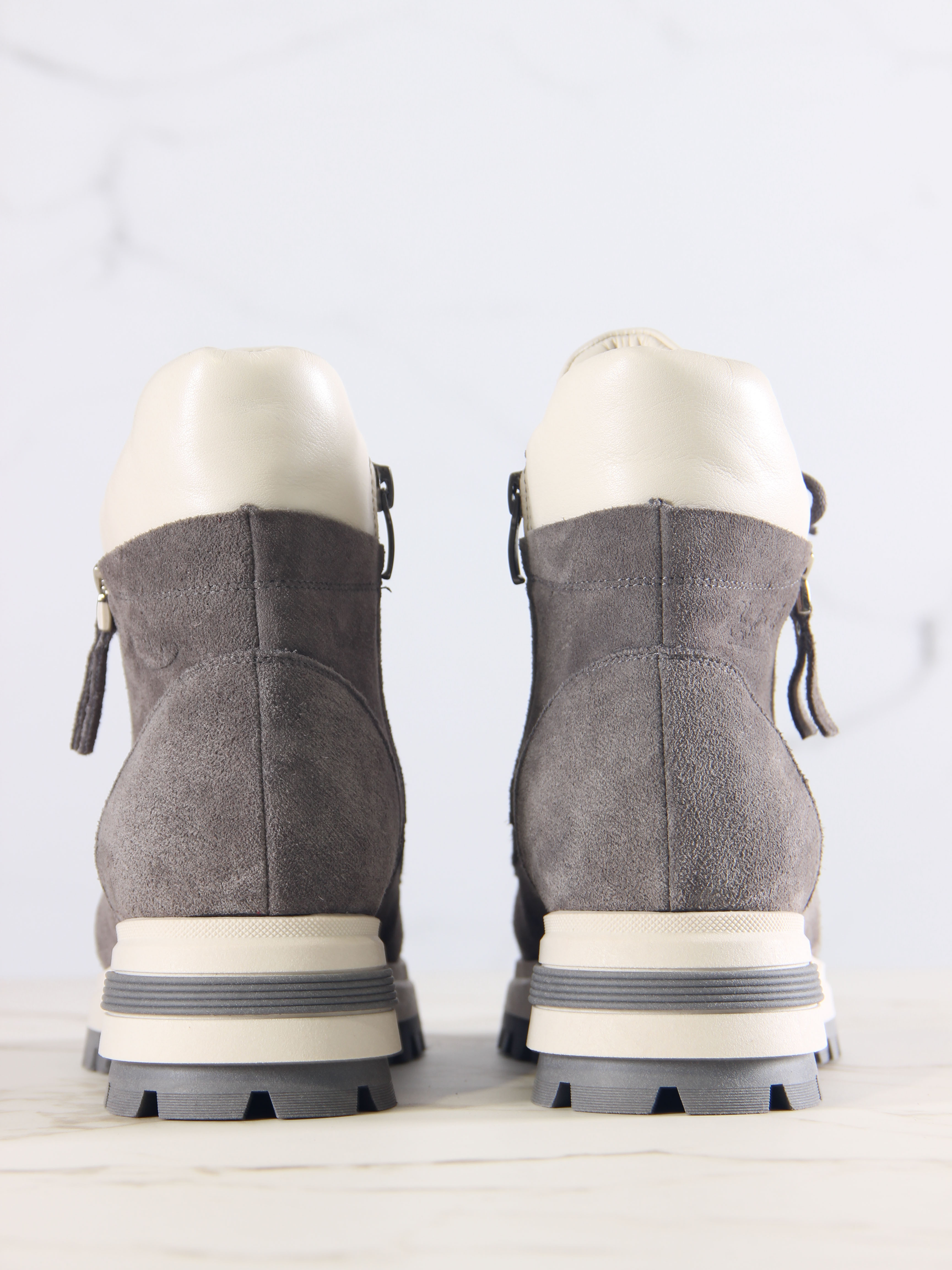 картинка Ботинки ED'ART 261.uno9'gr. Серый замок замша+бежевый от интернет магазина