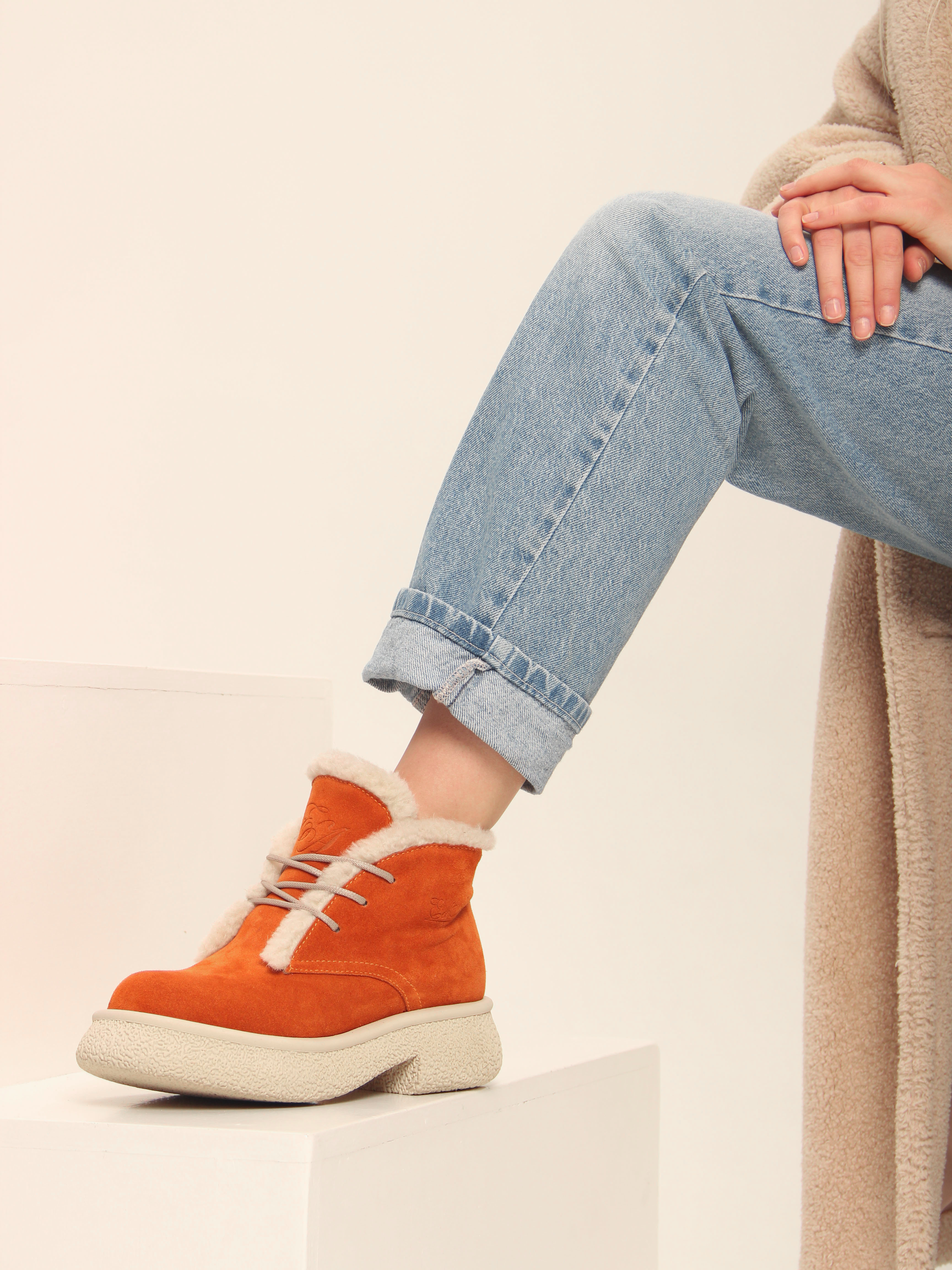 картинка Ботинки ED'ART 308.агата'w. мандарин замша з от интернет магазина