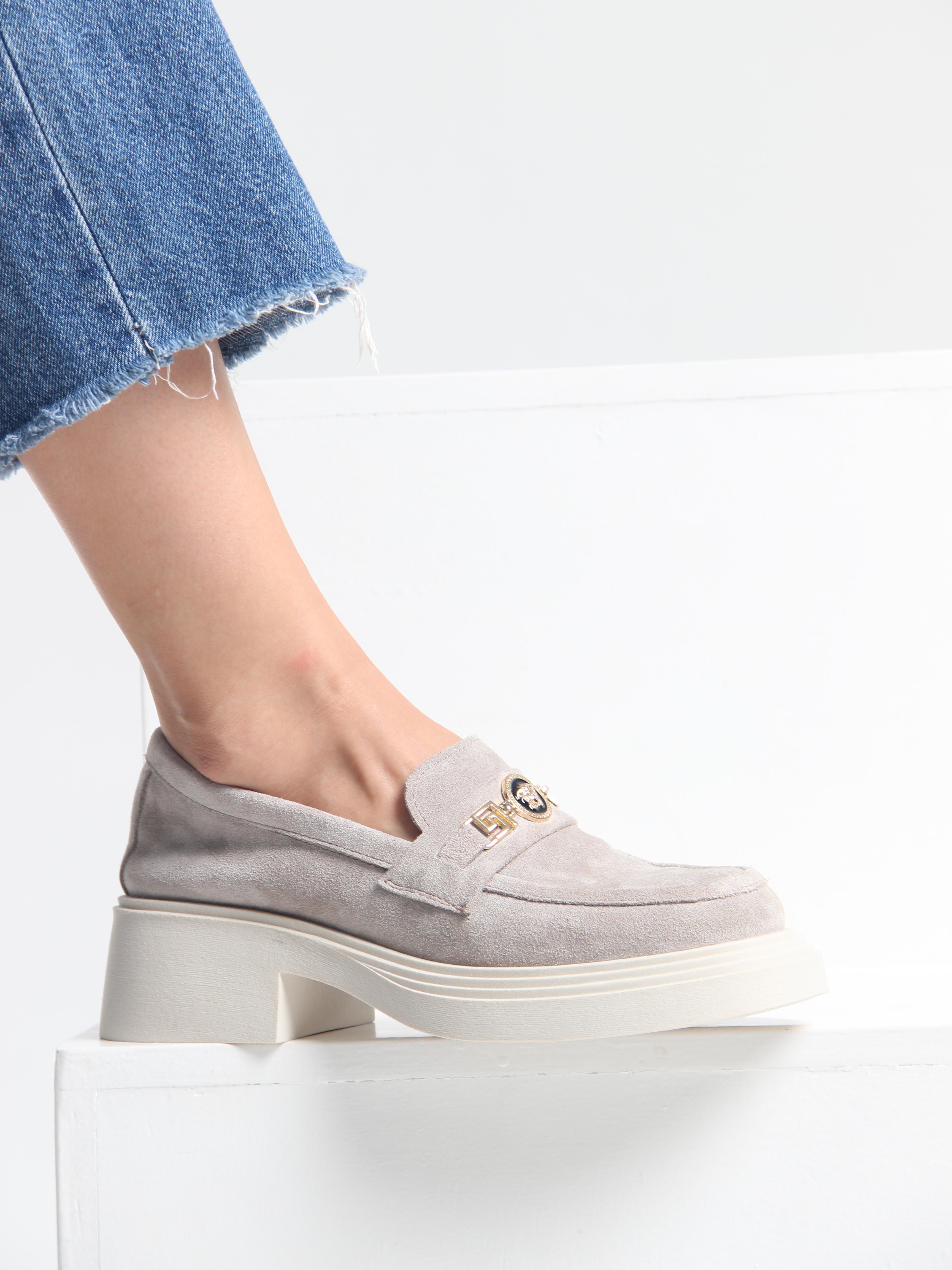 картинка Лоферы туфли ED'ART 173.1453'be. каменный замша от интернет магазина