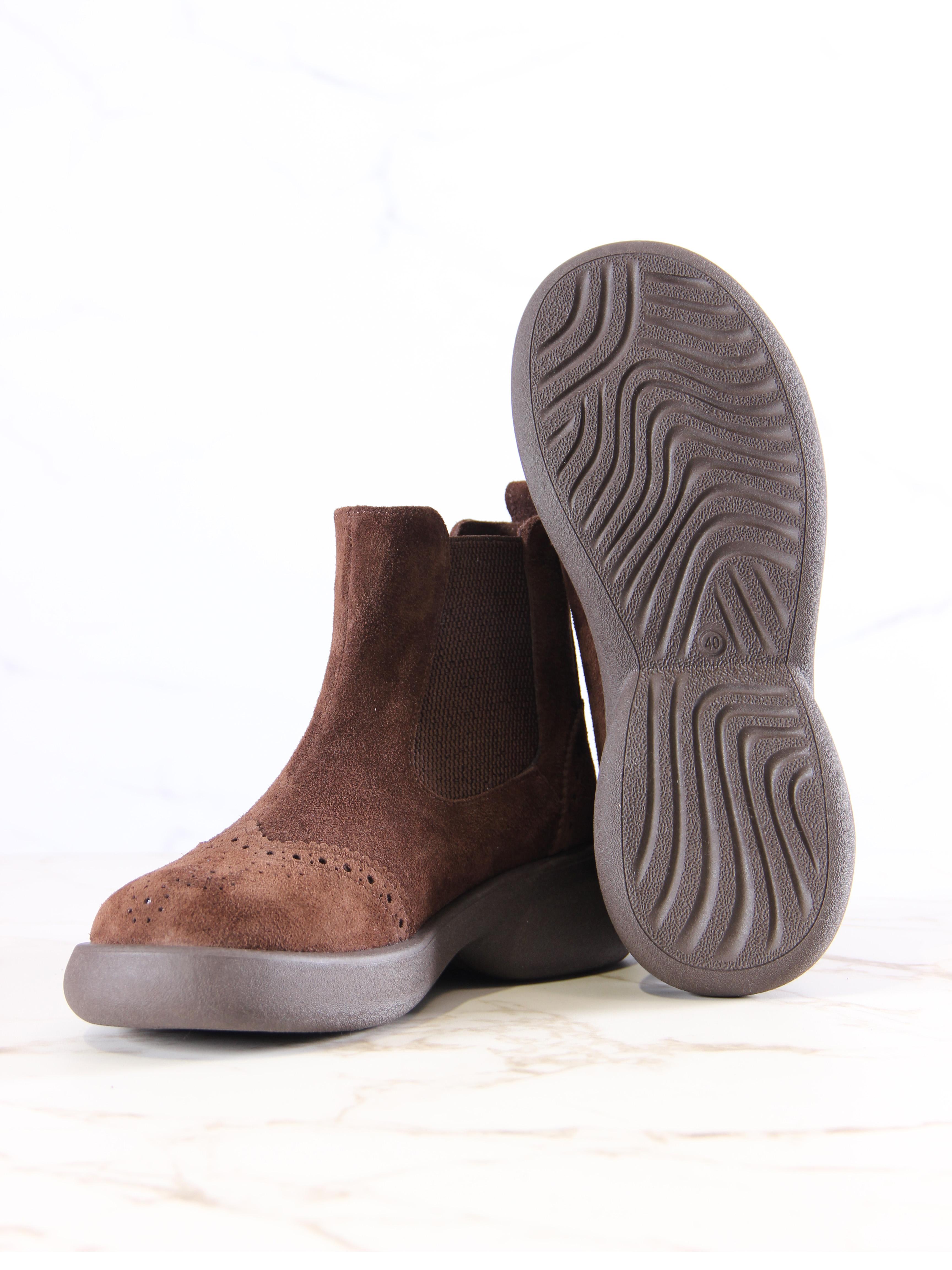 картинка Челси ED'ART 332.927'br. Коричневая замша от интернет магазина