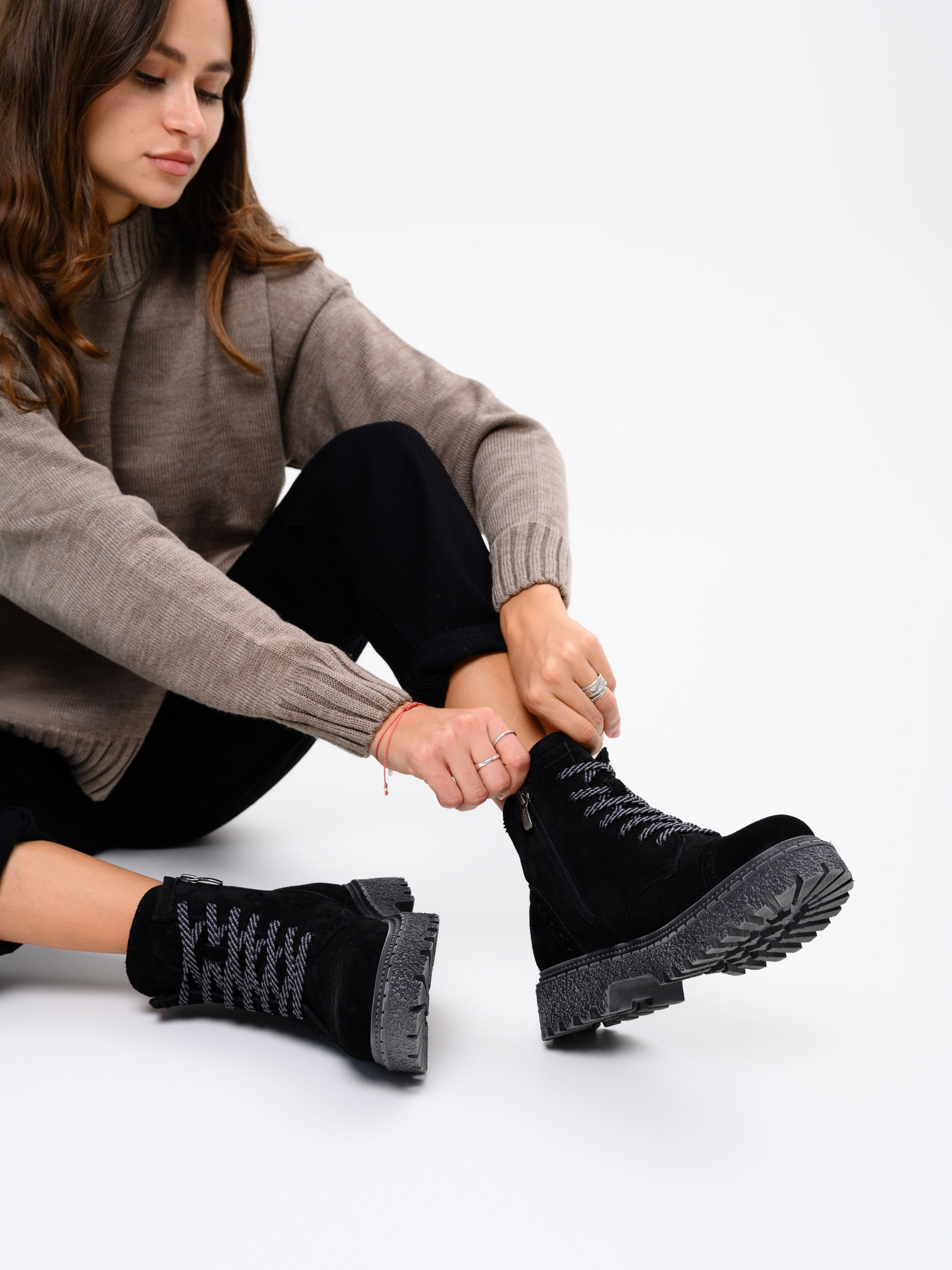 картинка Ботинки ED'ART 319.22511'gr. Черный замша от интернет магазина