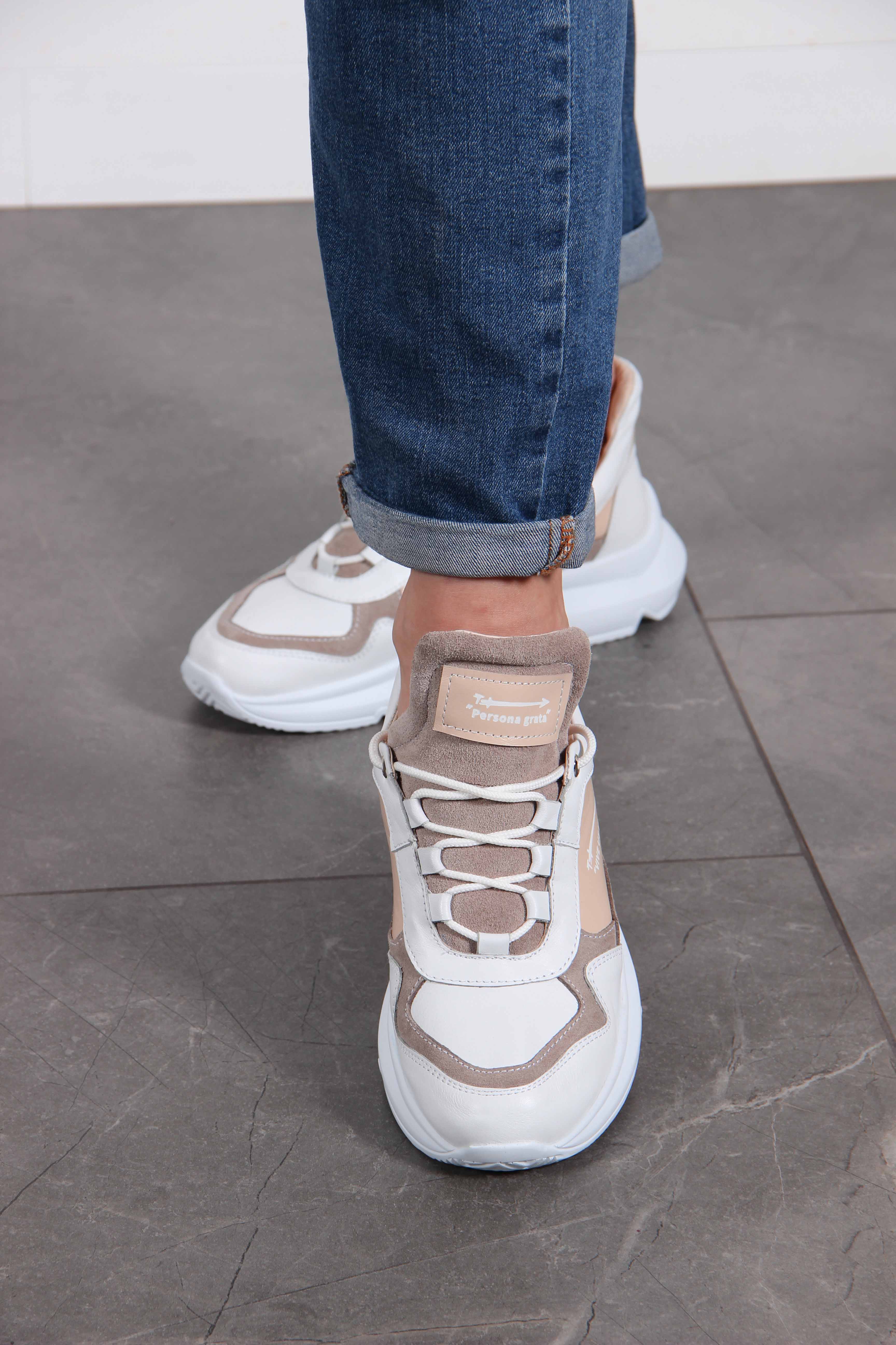 картинка Кроссовки ED'ART 150.236143w.белый-бежевый от интернет магазина