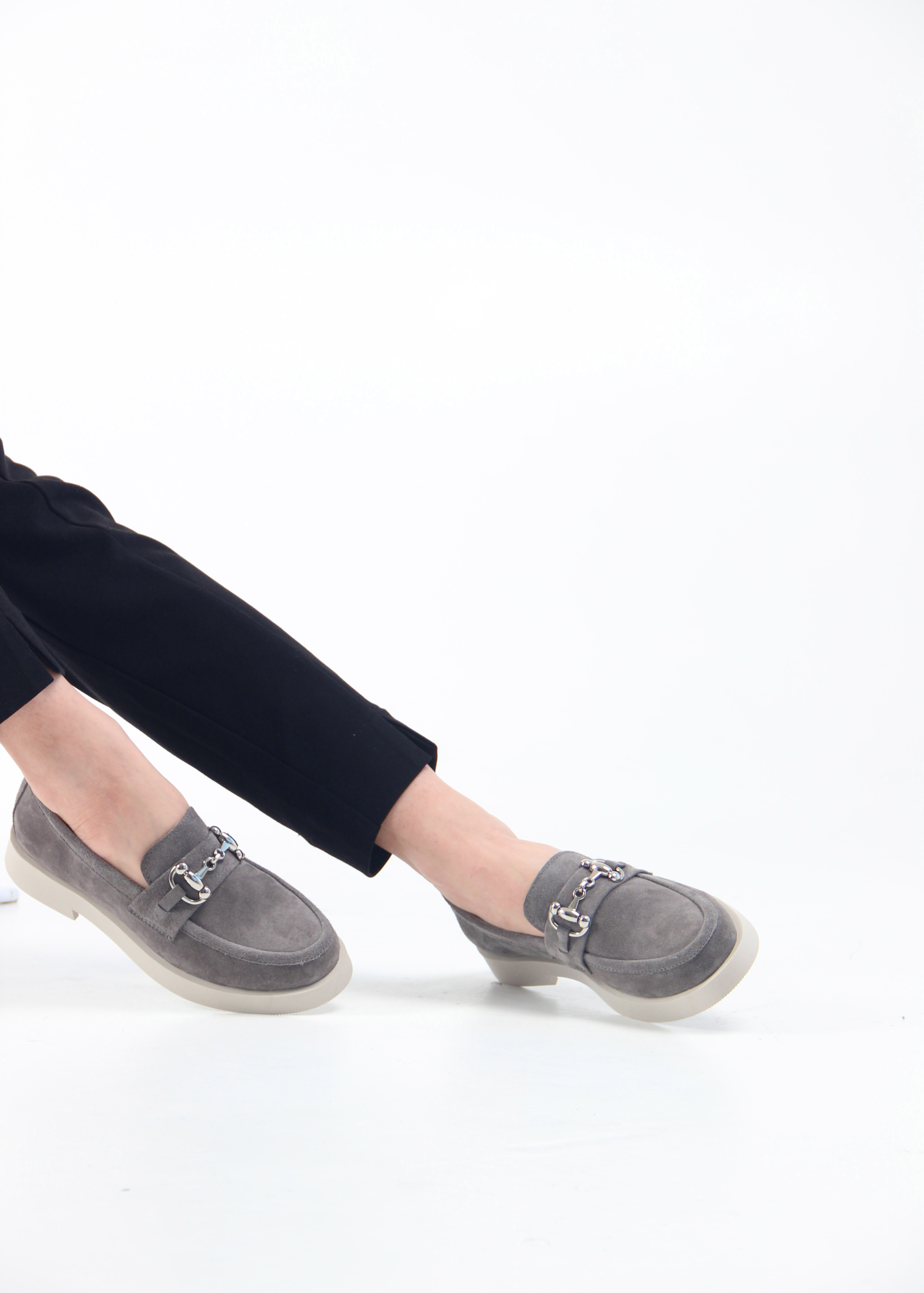 картинка Лоферы туфли ED'ART 172.1841'be. серая замша от интернет магазина