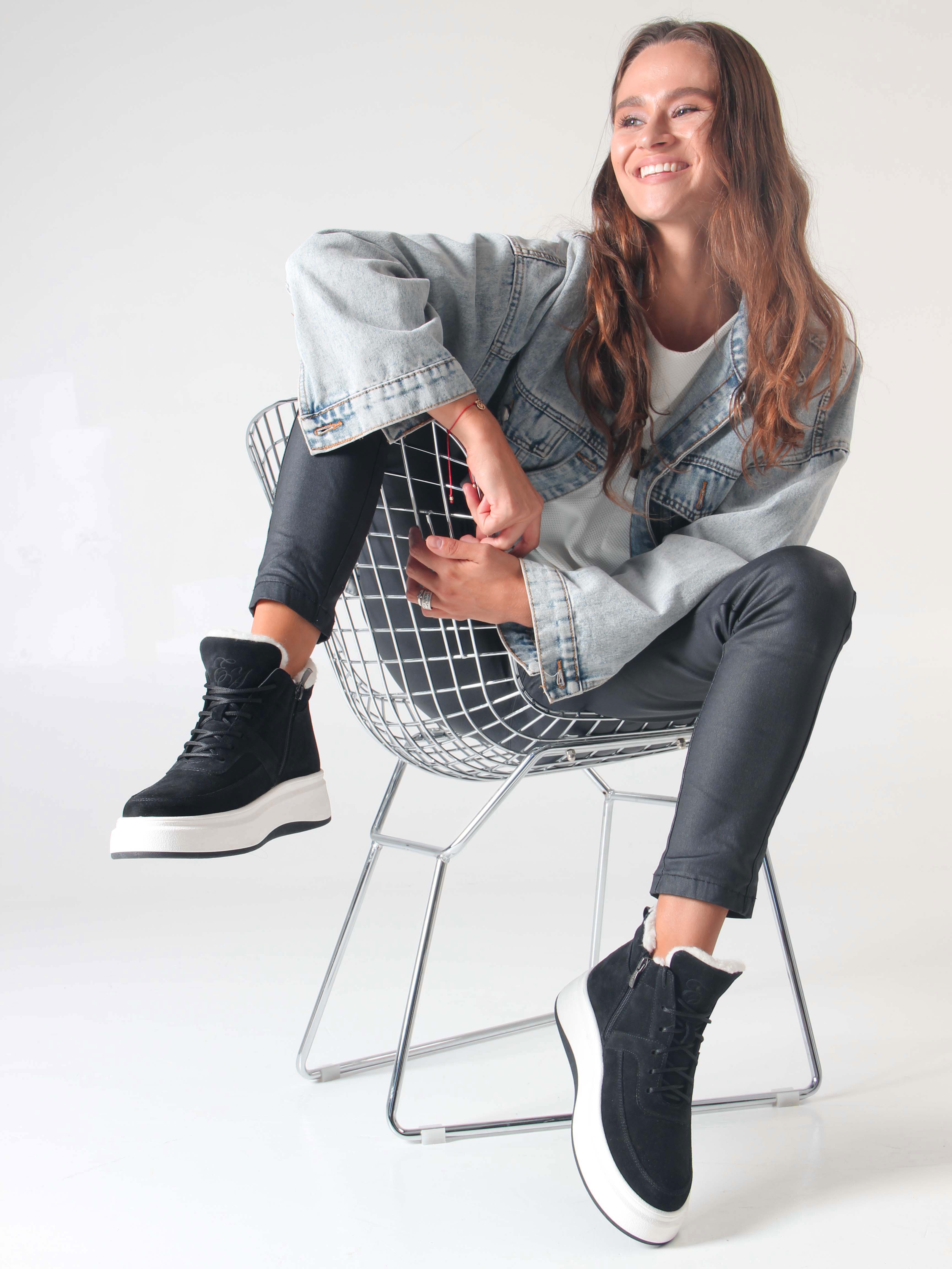 картинка Ботинки ED'ART 260.windy'w. черный замш от интернет магазина