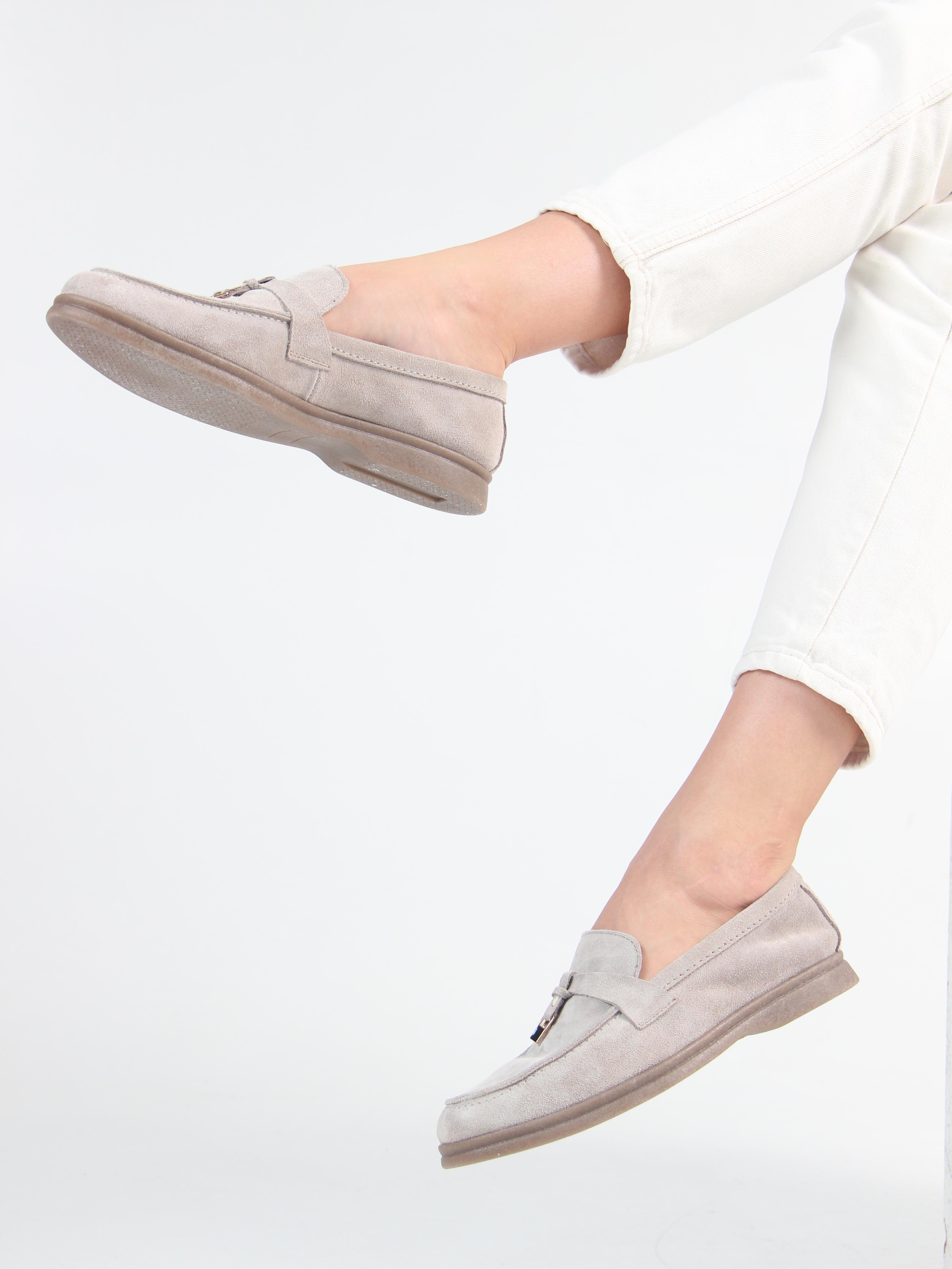 картинка Лоферы лоферы ED'ART 170.2614'be. Каменный замша от интернет магазина