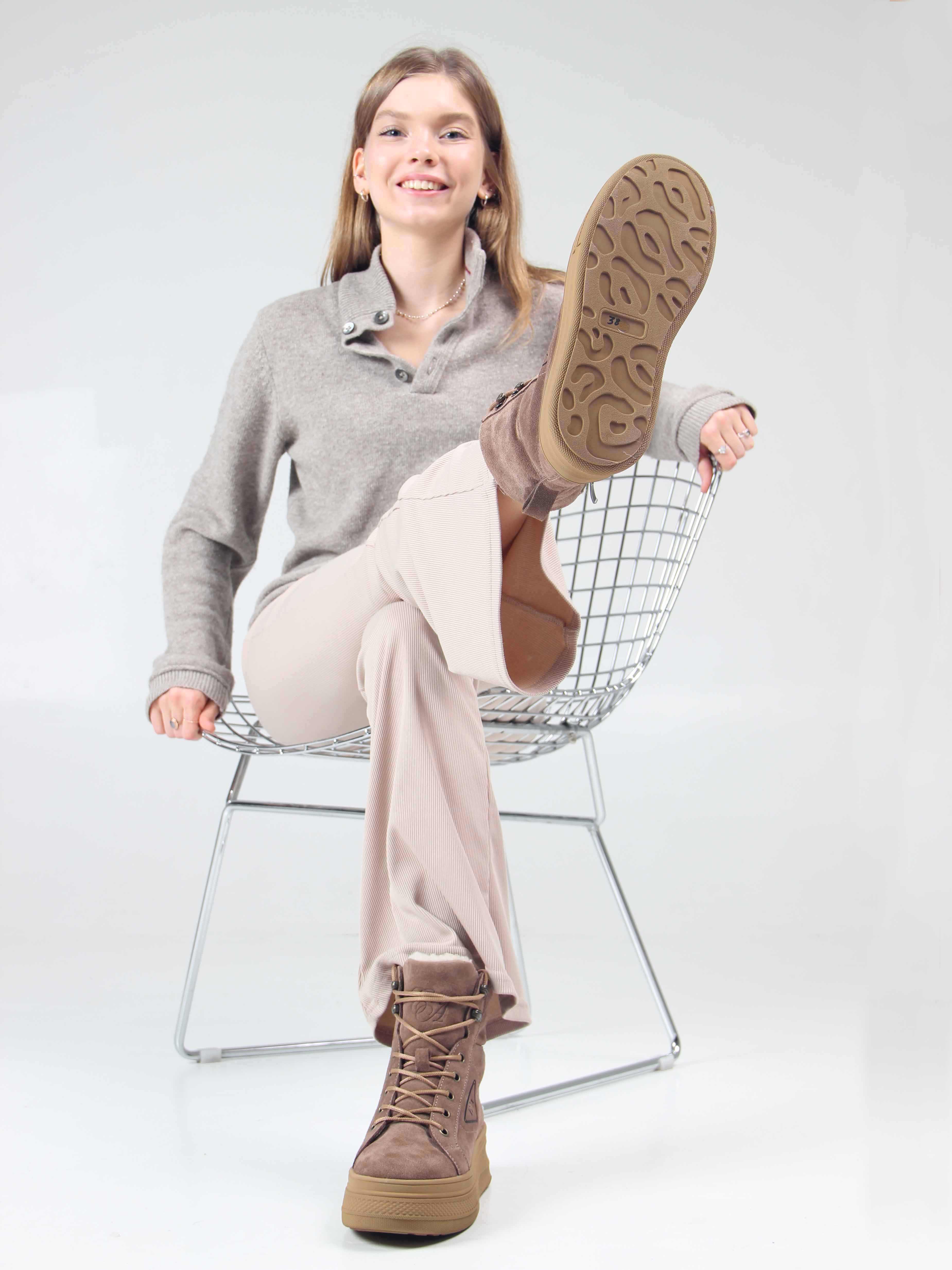 картинка Ботинки ED'ART 216.warm'br. капучино замша от интернет магазина