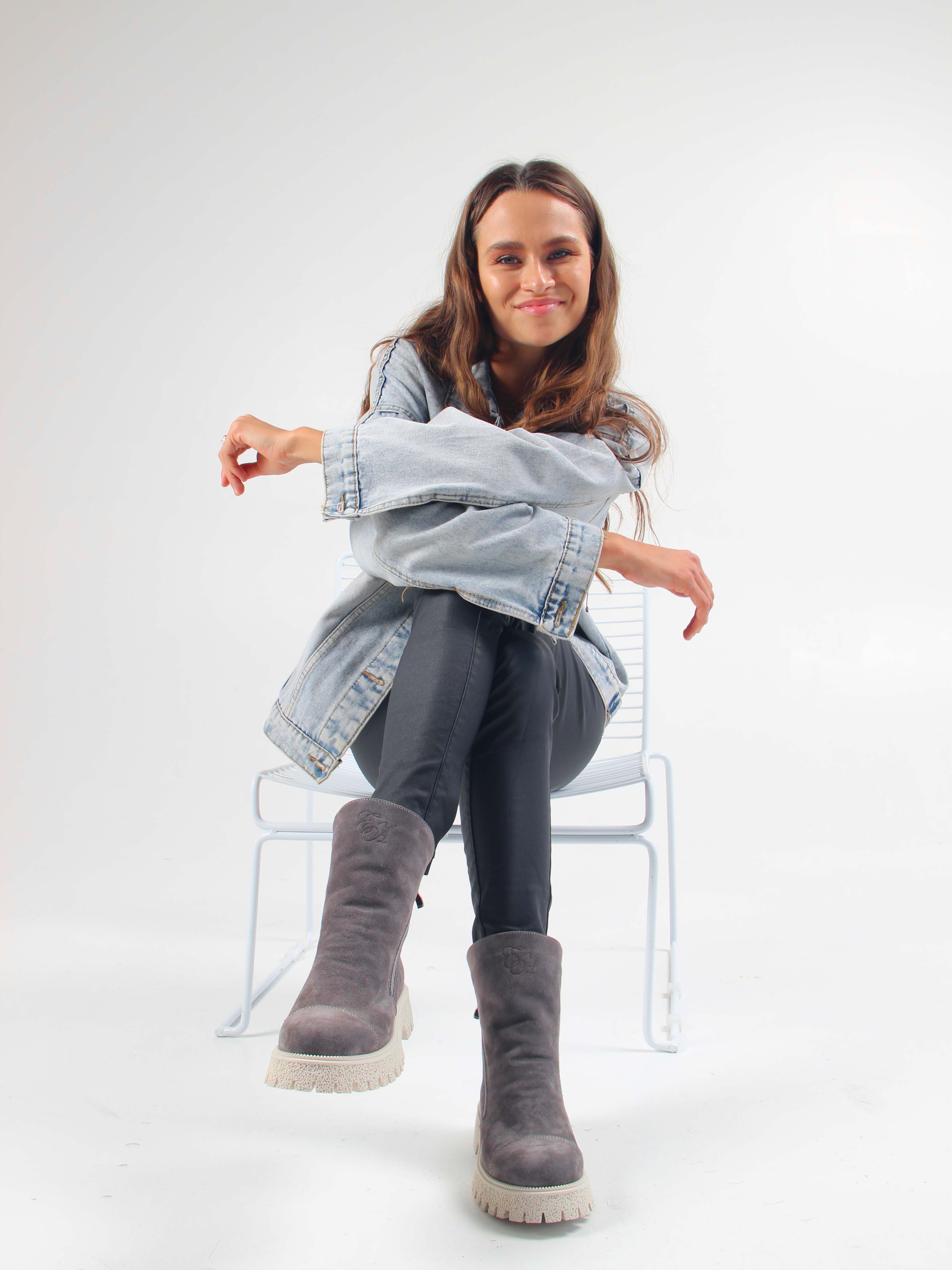 картинка Ботинки ED'ART 233.1541'be. Серый замок от интернет магазина