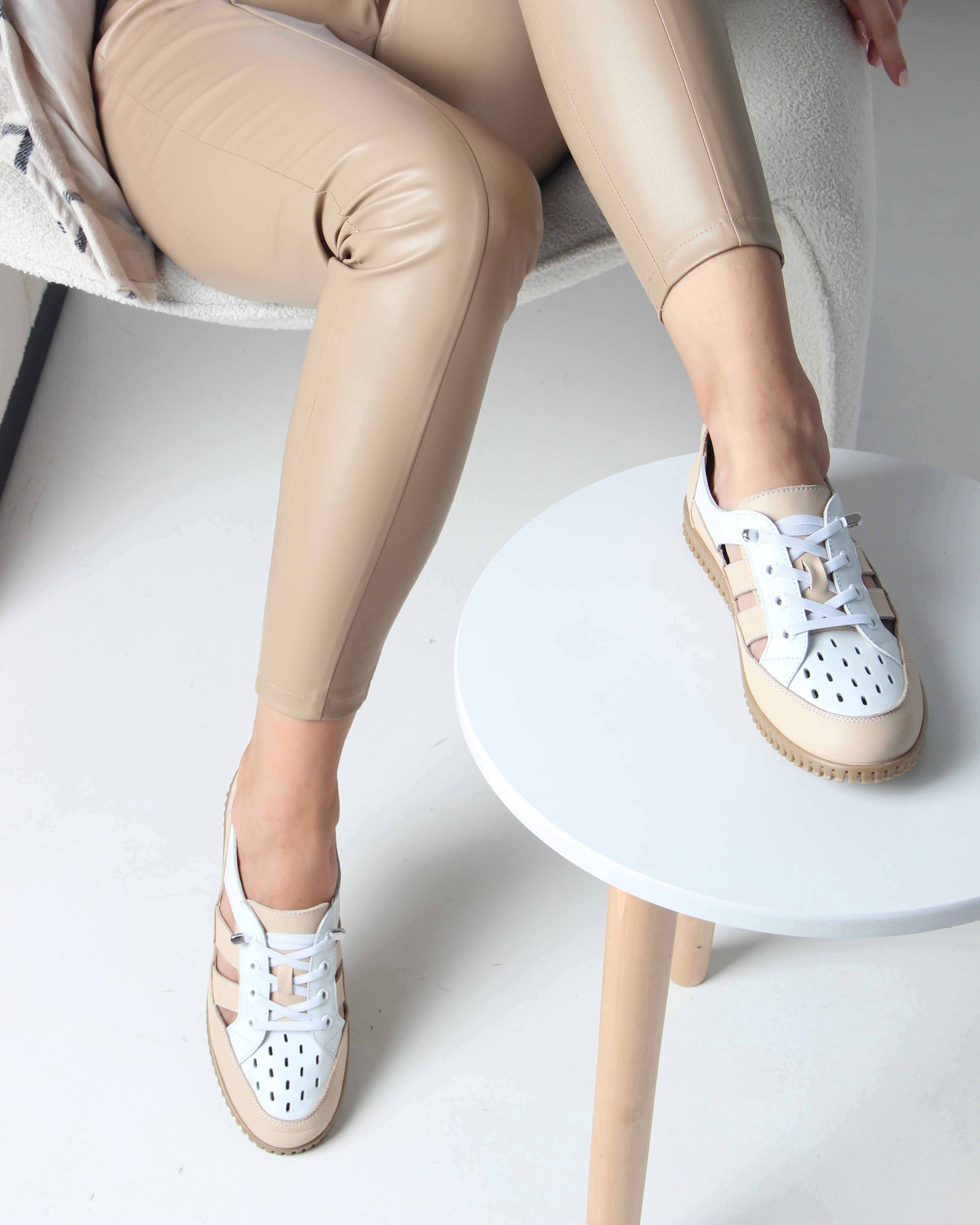 картинка Слипоны ED'ART 165.8000'be. белый-бежевый от интернет магазина