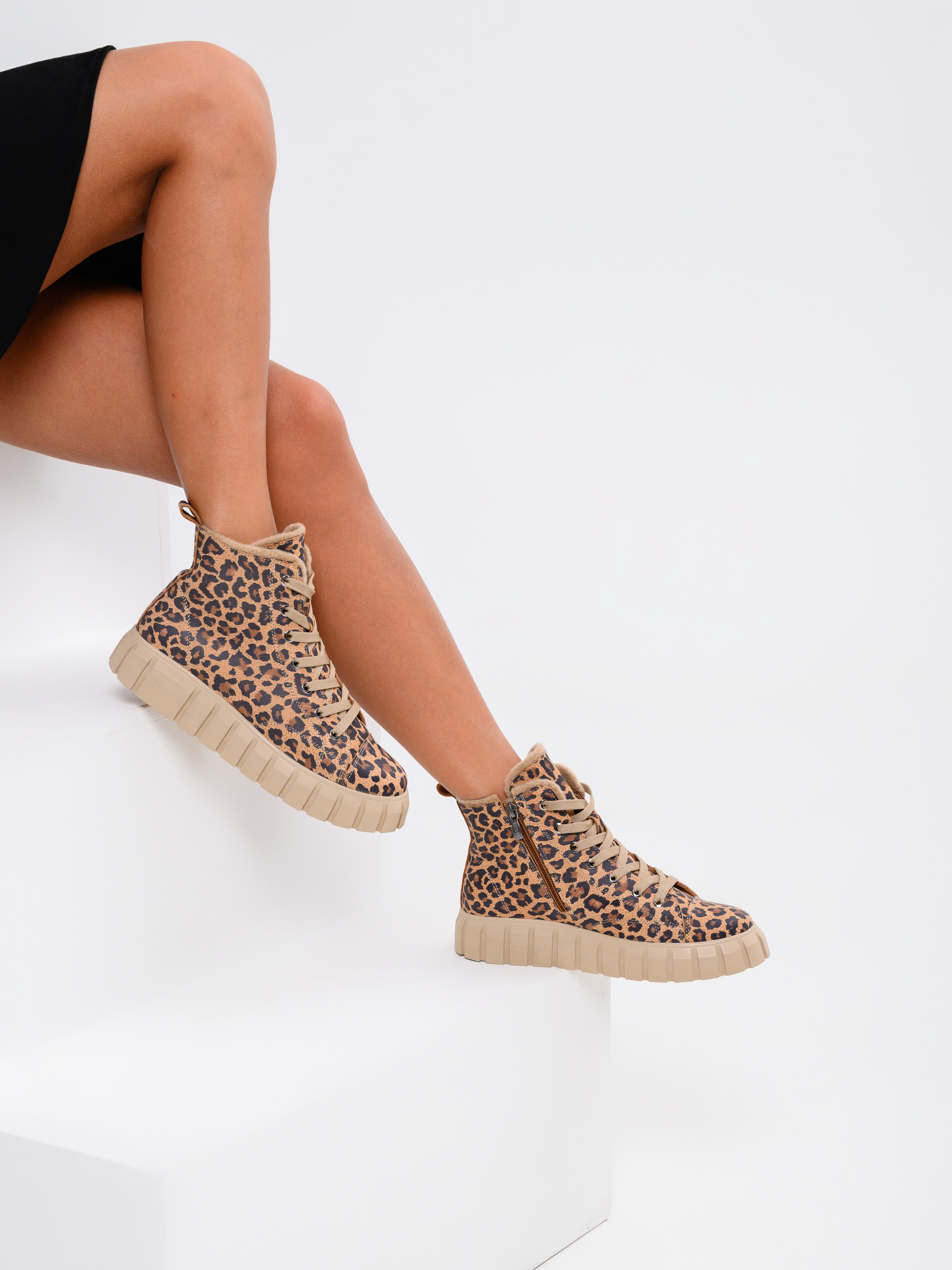 картинка Ботинки ED'ART 217.91505'be. Коричневый леопард от интернет магазина