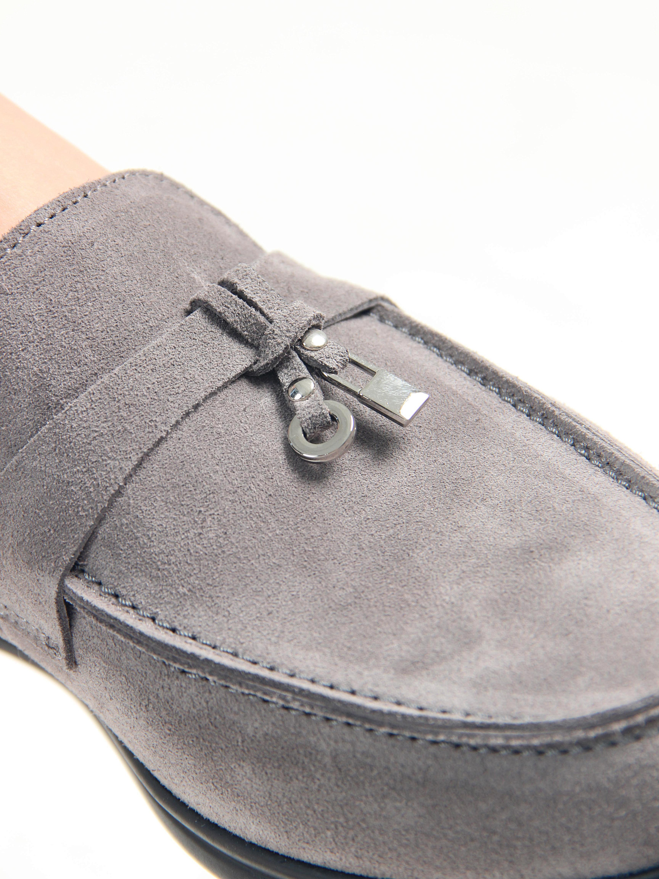 картинка Лоферы туфли ED'ART 170.2614'bl. Серый замок замша от интернет магазина