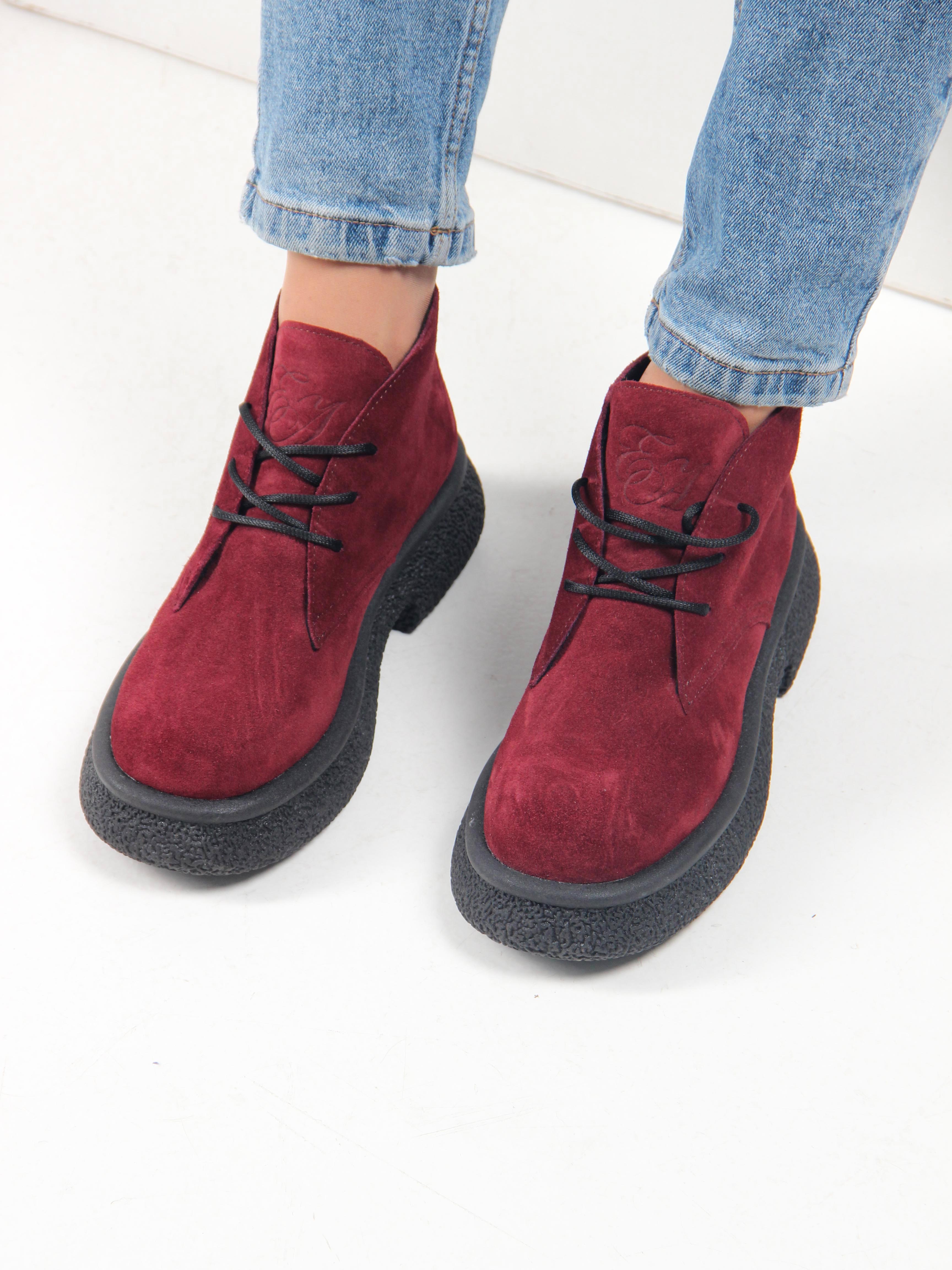 картинка Ботинки ED'ART 308.агата'bl. бордo замша от интернет магазина