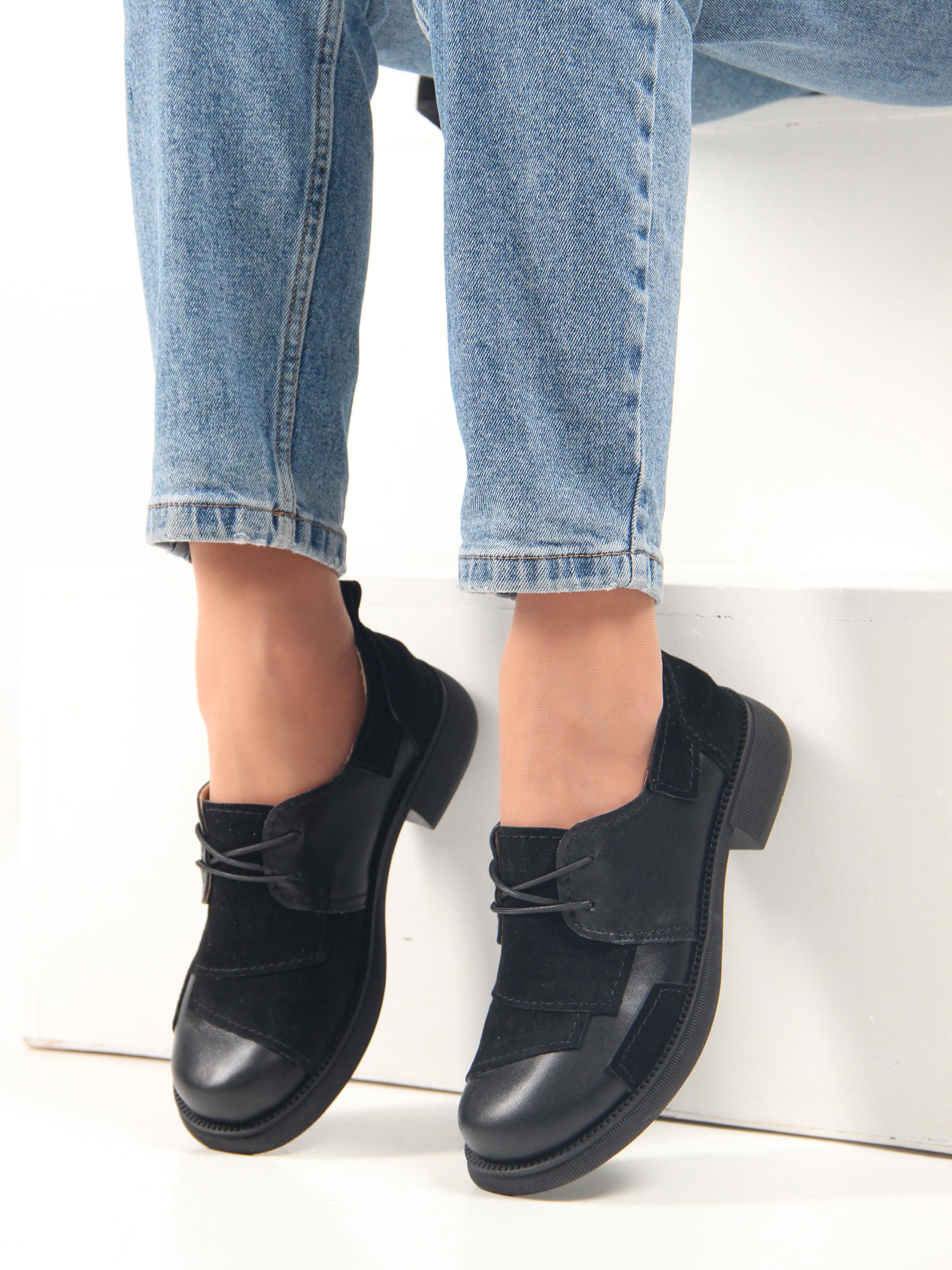 картинка Полуботинки туфли ED'ART 205.патриция'bl. черный черная замша от интернет магазина