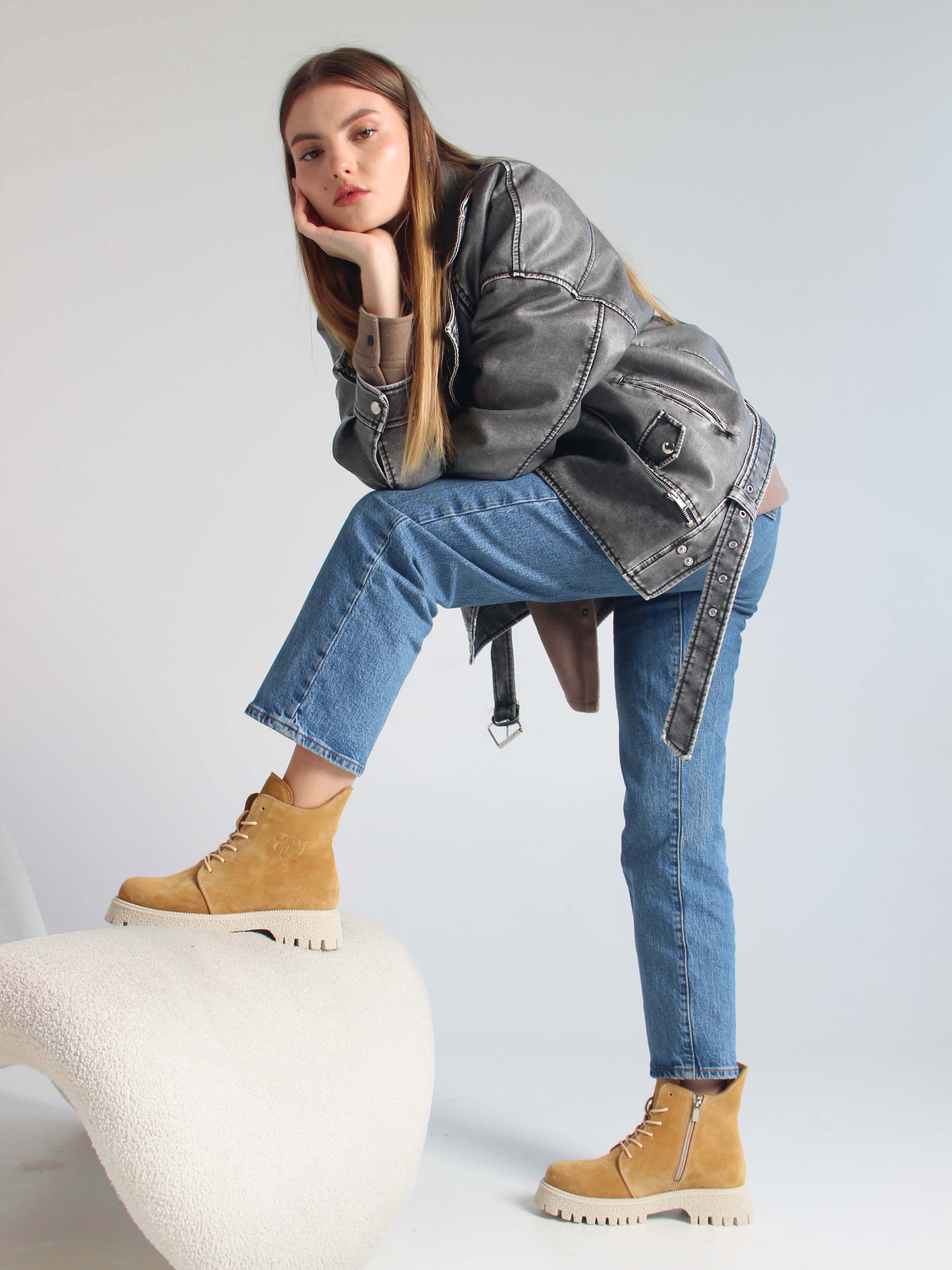 картинка Ботинки ED'ART 228.V.1541'be. светло-желтый замша от интернет магазина