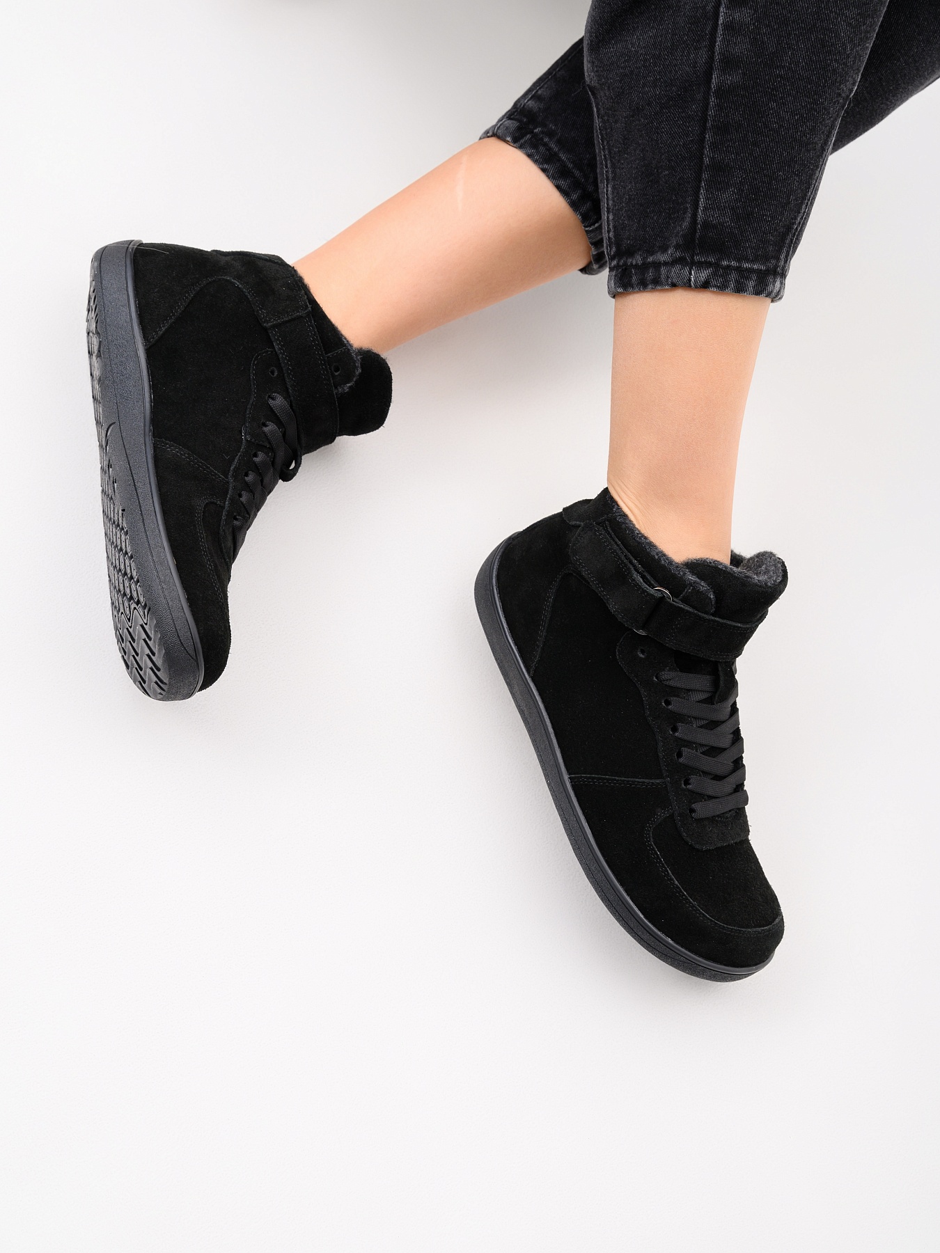 картинка Босоногие ботинки  ED'ART 211.NATA'bl.Черная замша от интернет магазина