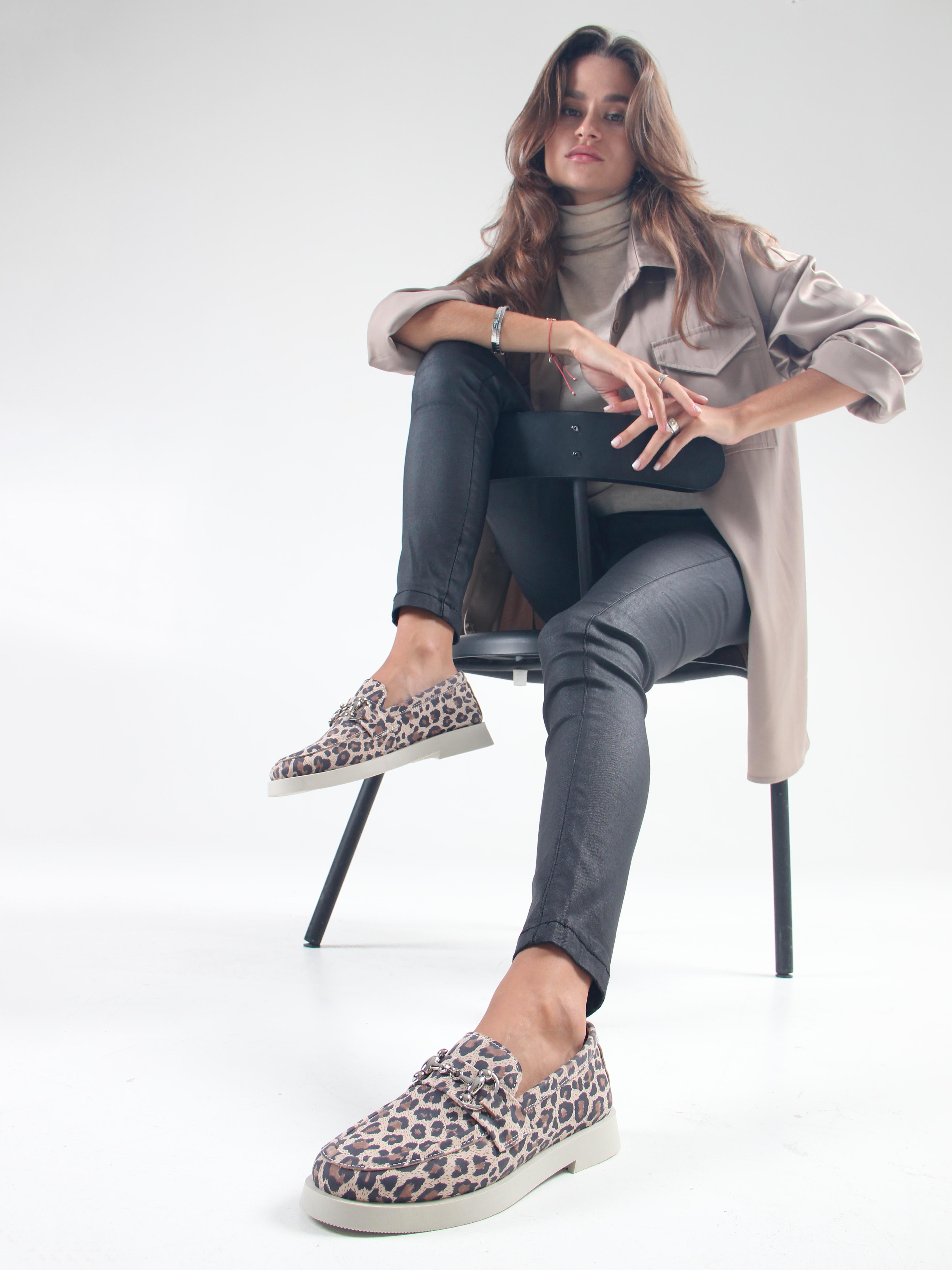 картинка Лоферы туфли ED'ART 172.1841'be. бежевый леопард от интернет магазина