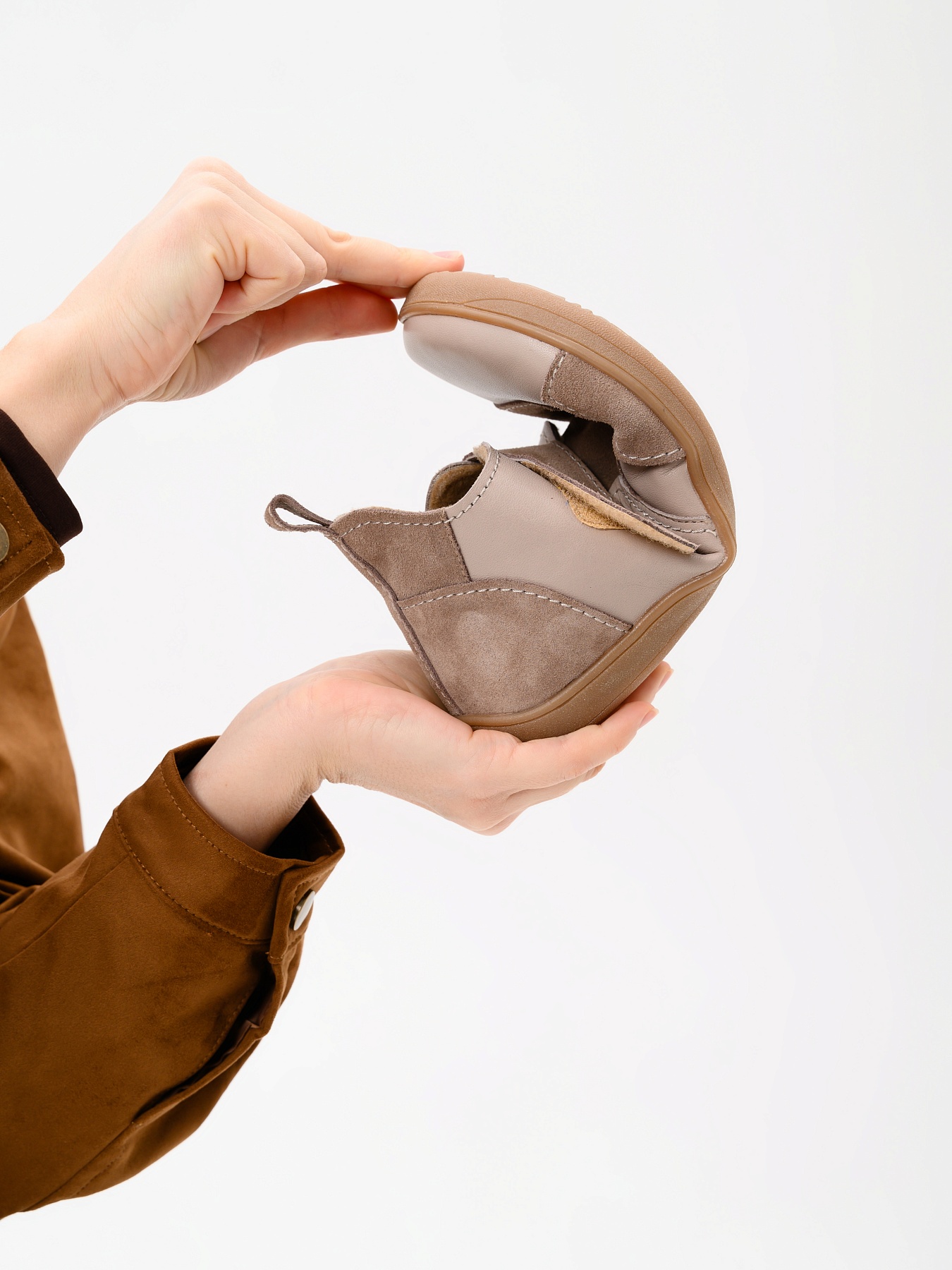 картинка Босоногие ботинки  ED'ART 206.NATA'br.Визон+капучино замша от интернет магазина