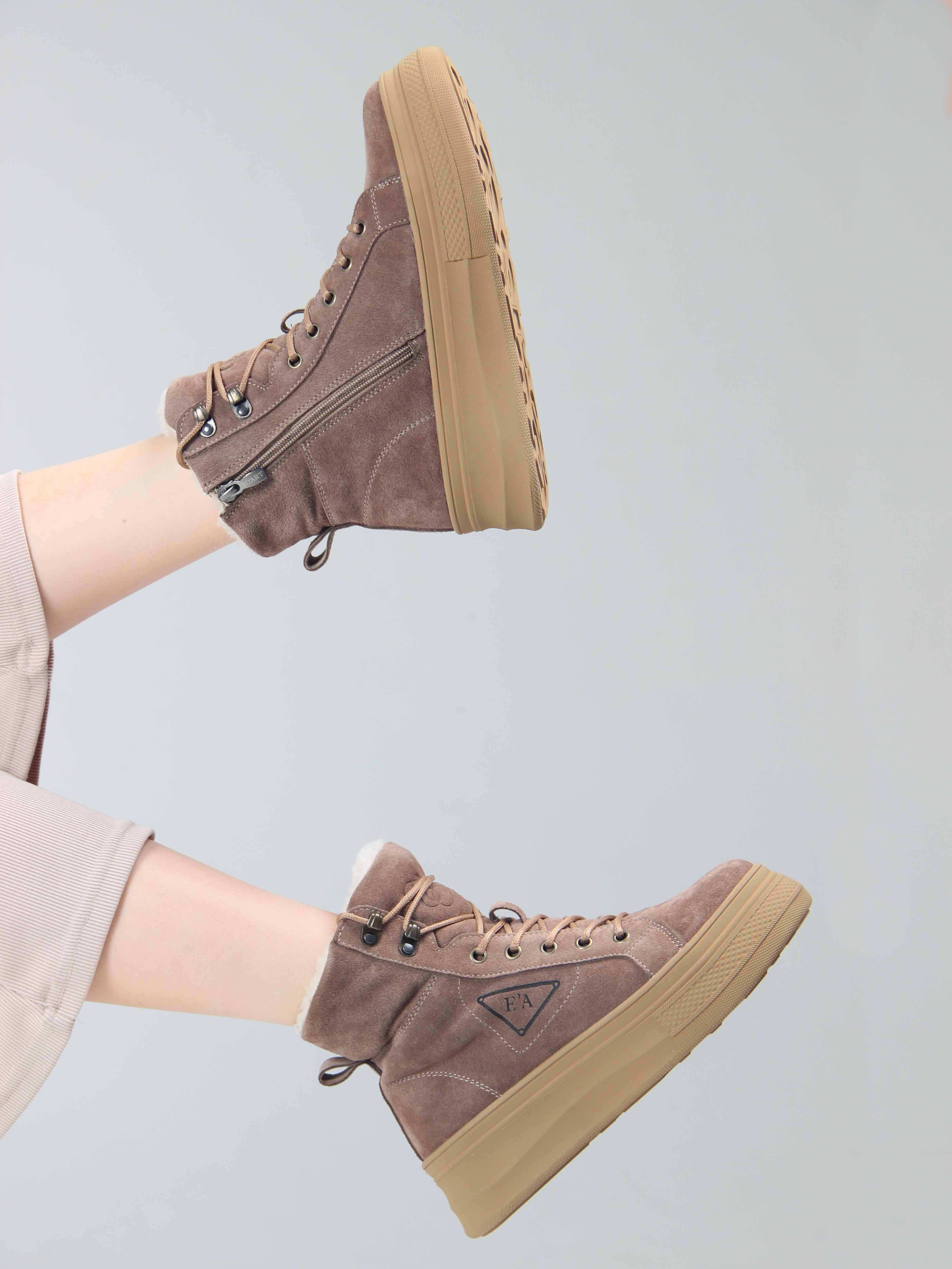 картинка Ботинки ED'ART 216.warm'br. капучино замша от интернет магазина