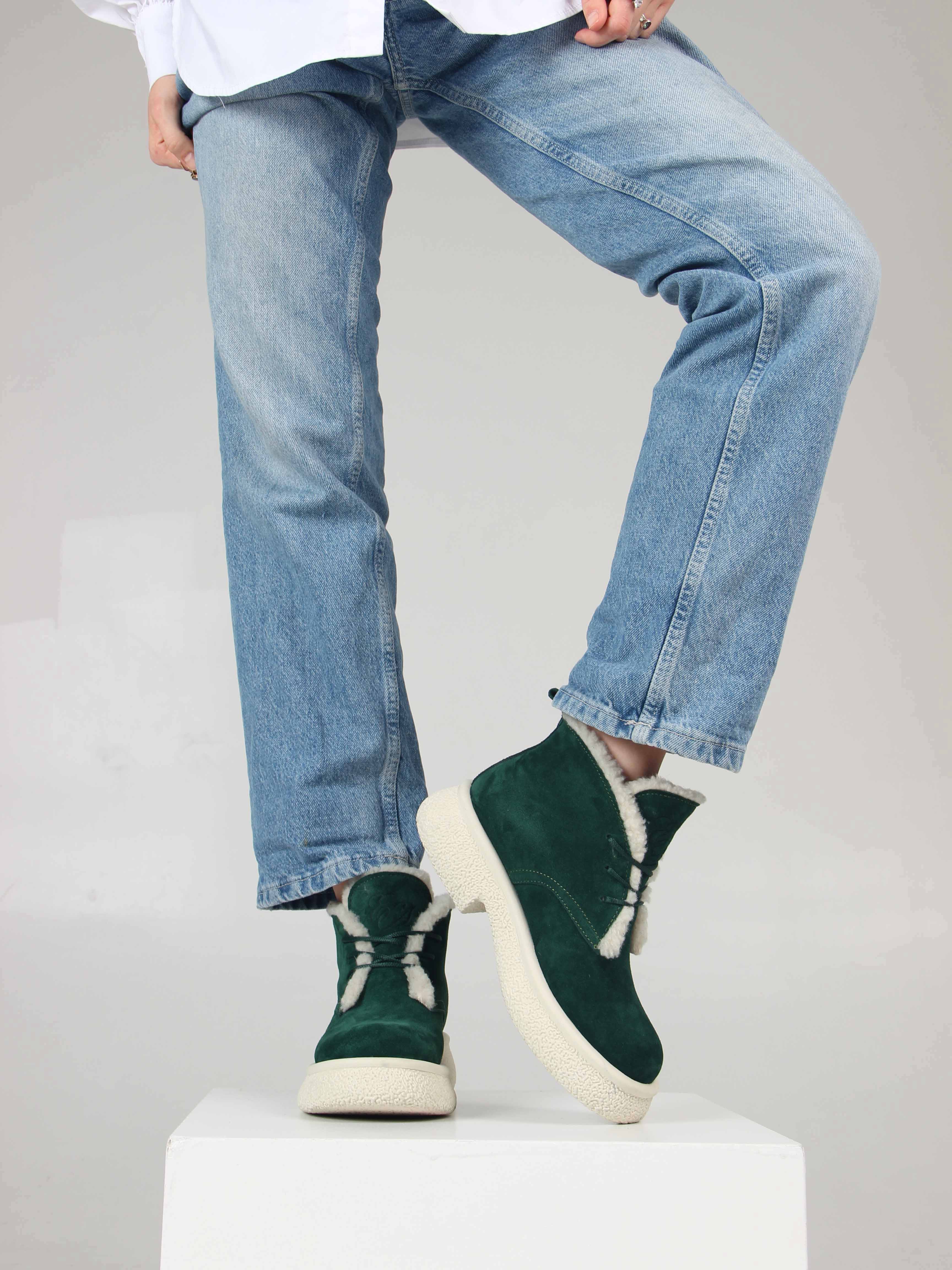 картинка Ботинки ED'ART 308.агата w. зеленый замша от интернет магазина