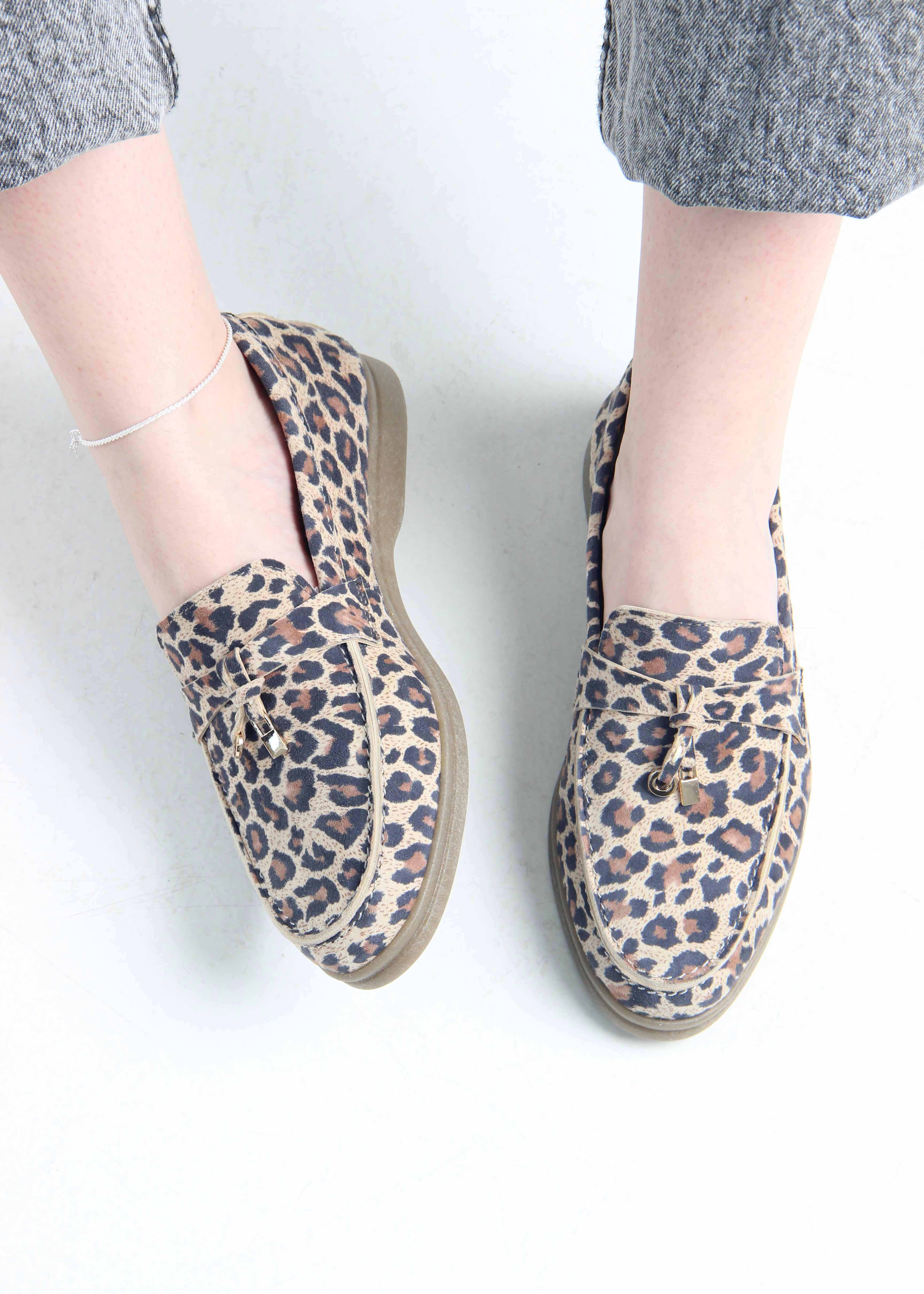 картинка Лоферы туфли ED'ART 170.2614'be. бежевый леопард от интернет магазина