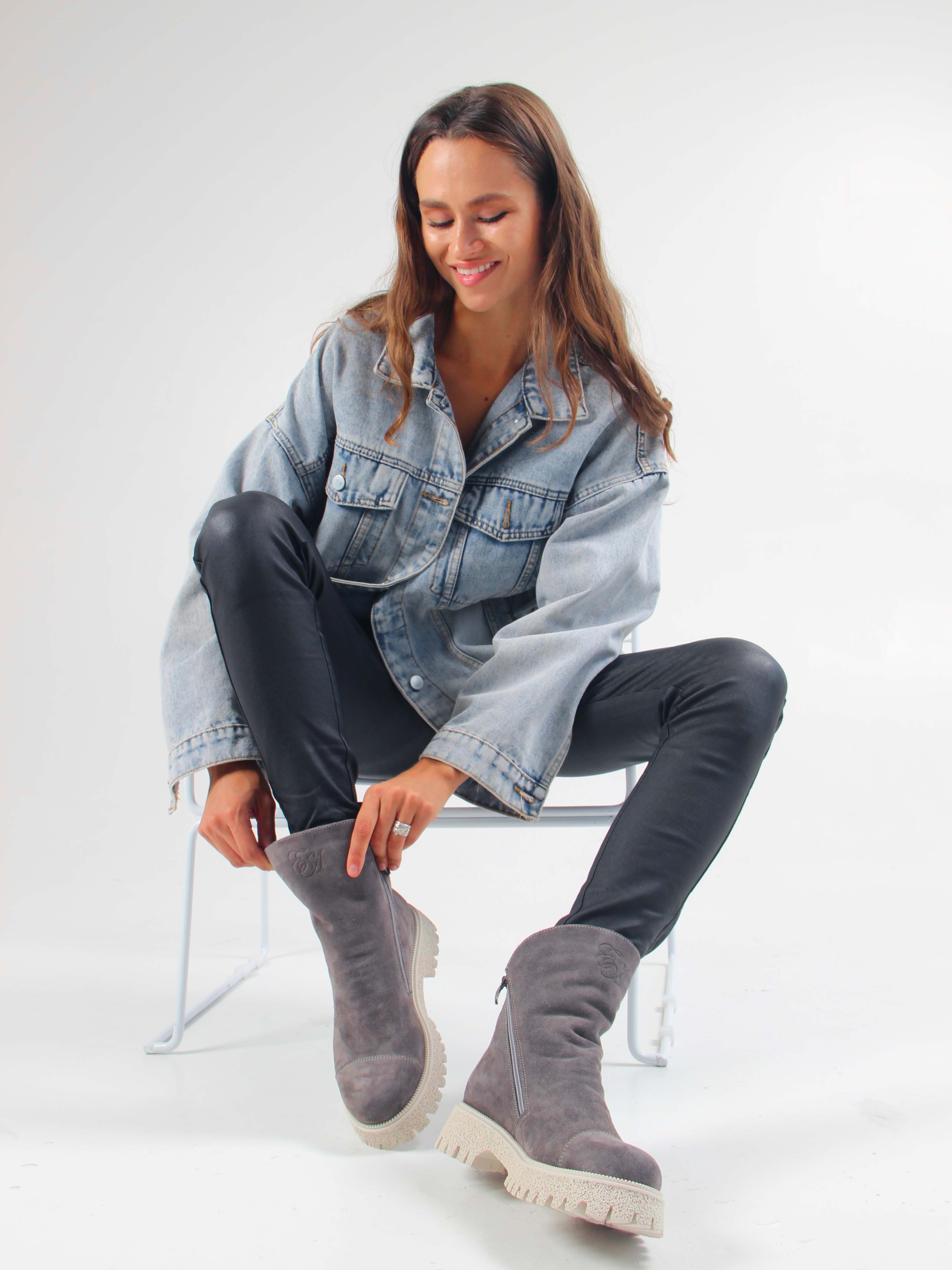 картинка Ботинки ED'ART 233.1541'be. Серый замок от интернет магазина