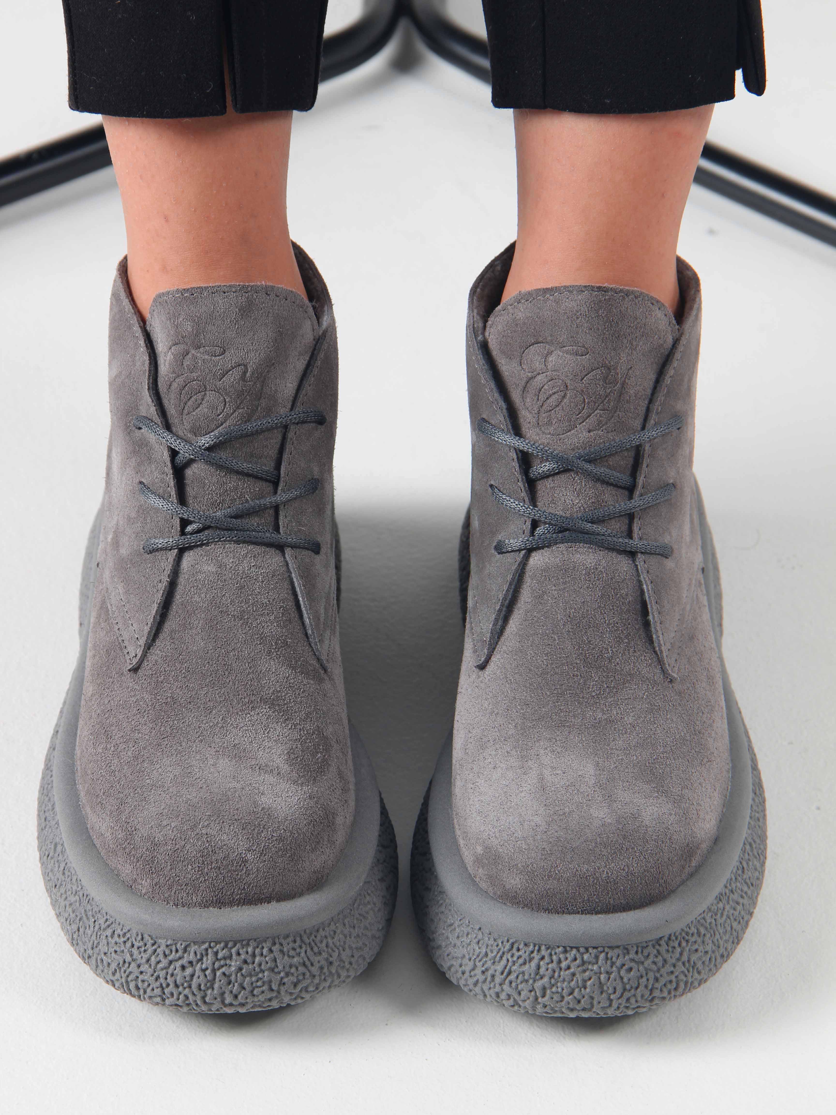 картинка Ботинки ED'ART 308.агата' gr. серый замок замша б от интернет магазина