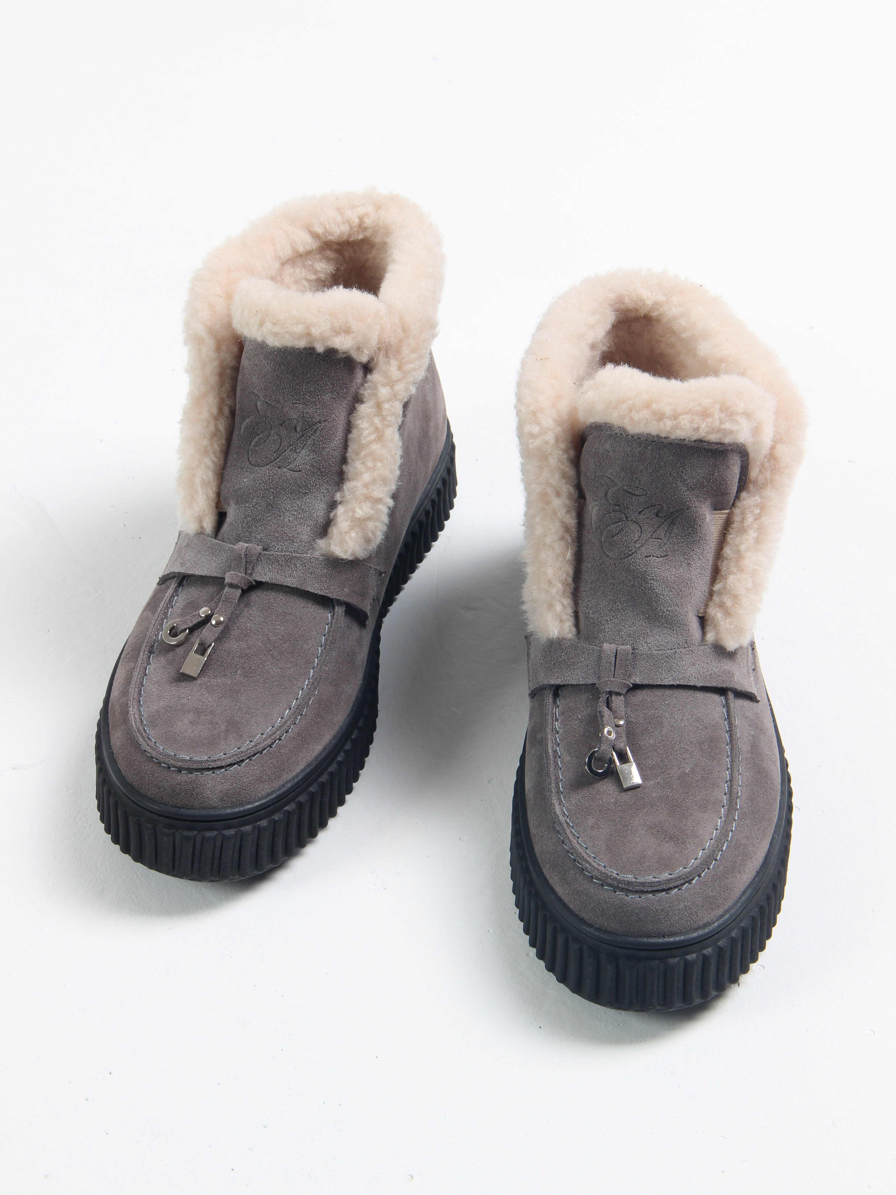 картинка Ботинки ED'ART 307.от11'bl. серый замок  замша от интернет магазина