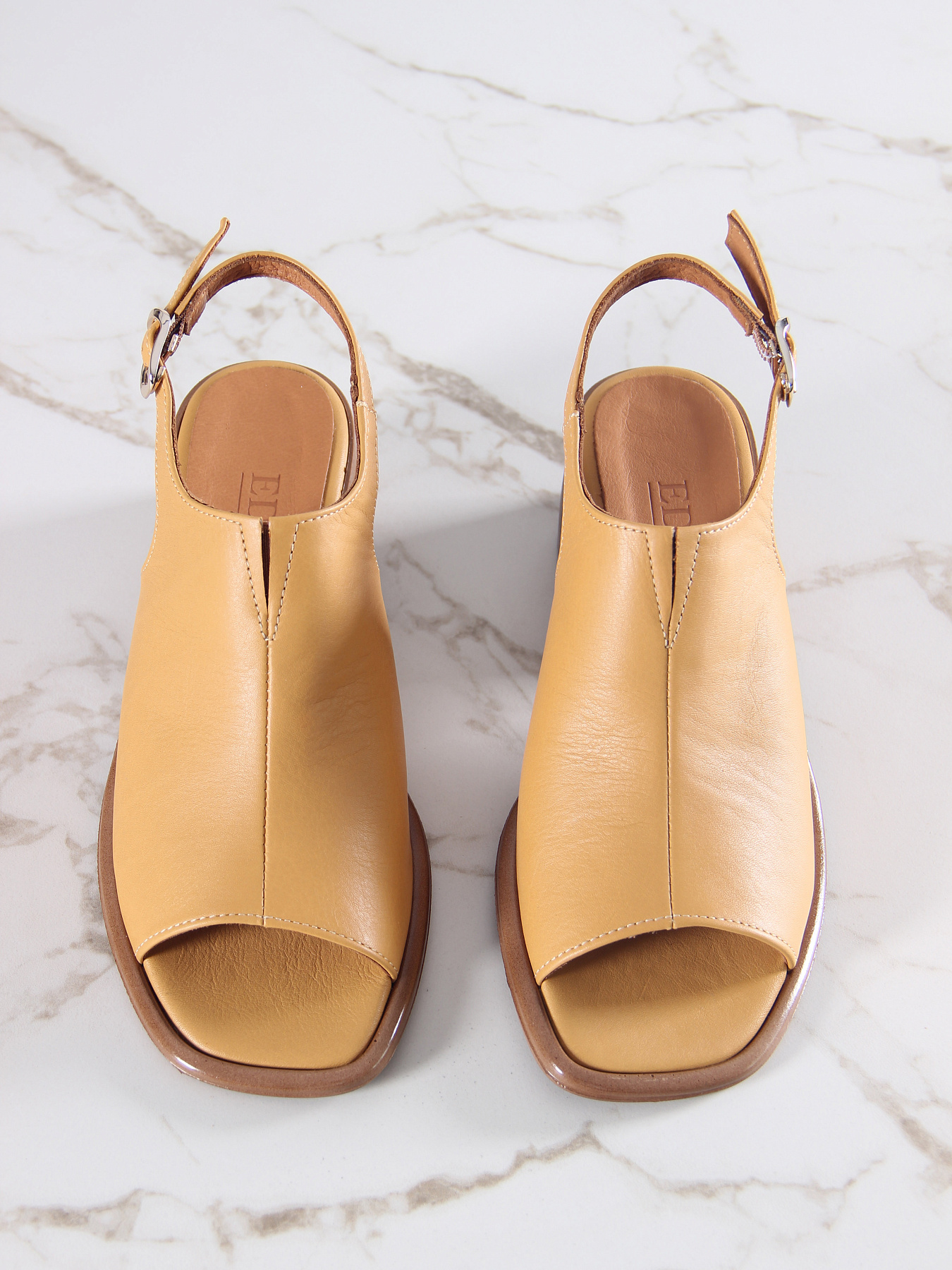 картинка Босоножки ED'ART 4013.23663'bе. Тыква лион+коричневый от интернет магазина