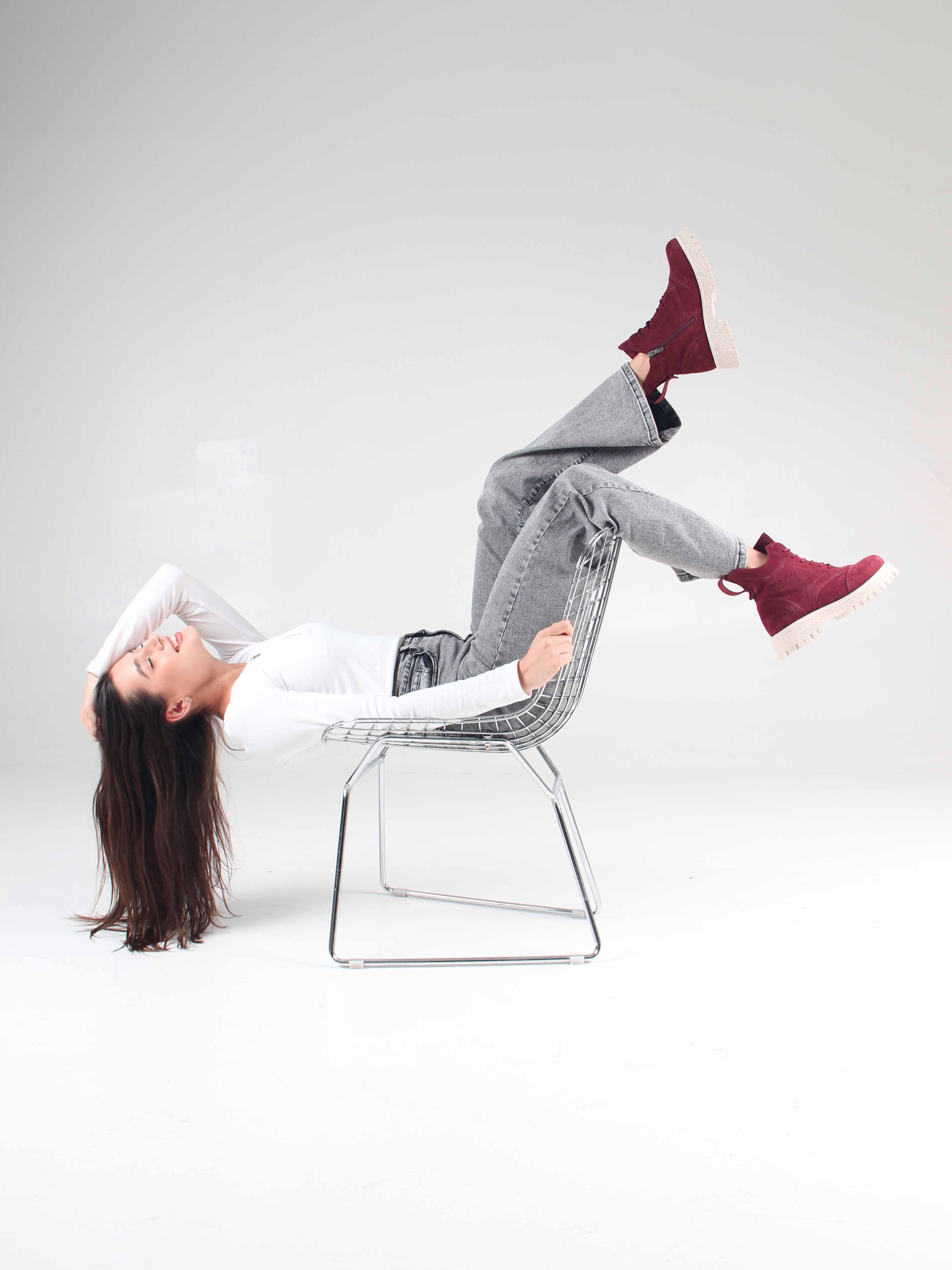 картинка Ботинки ED'ART 338.1541'be. бордо замша от интернет магазина