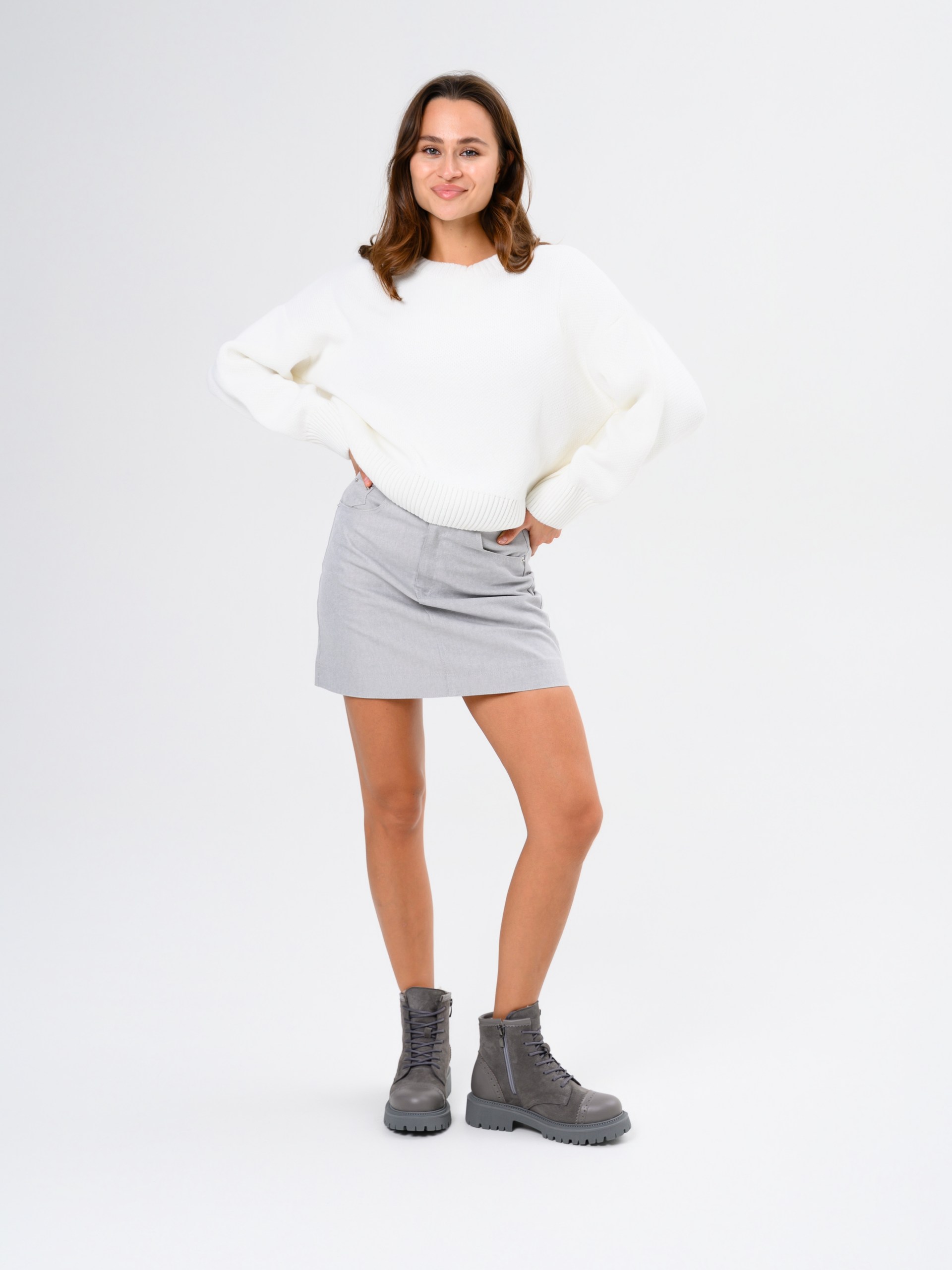 картинка Ботинки ED'ART 319.taskana'gr. Серый замок замша+игуана от интернет магазина