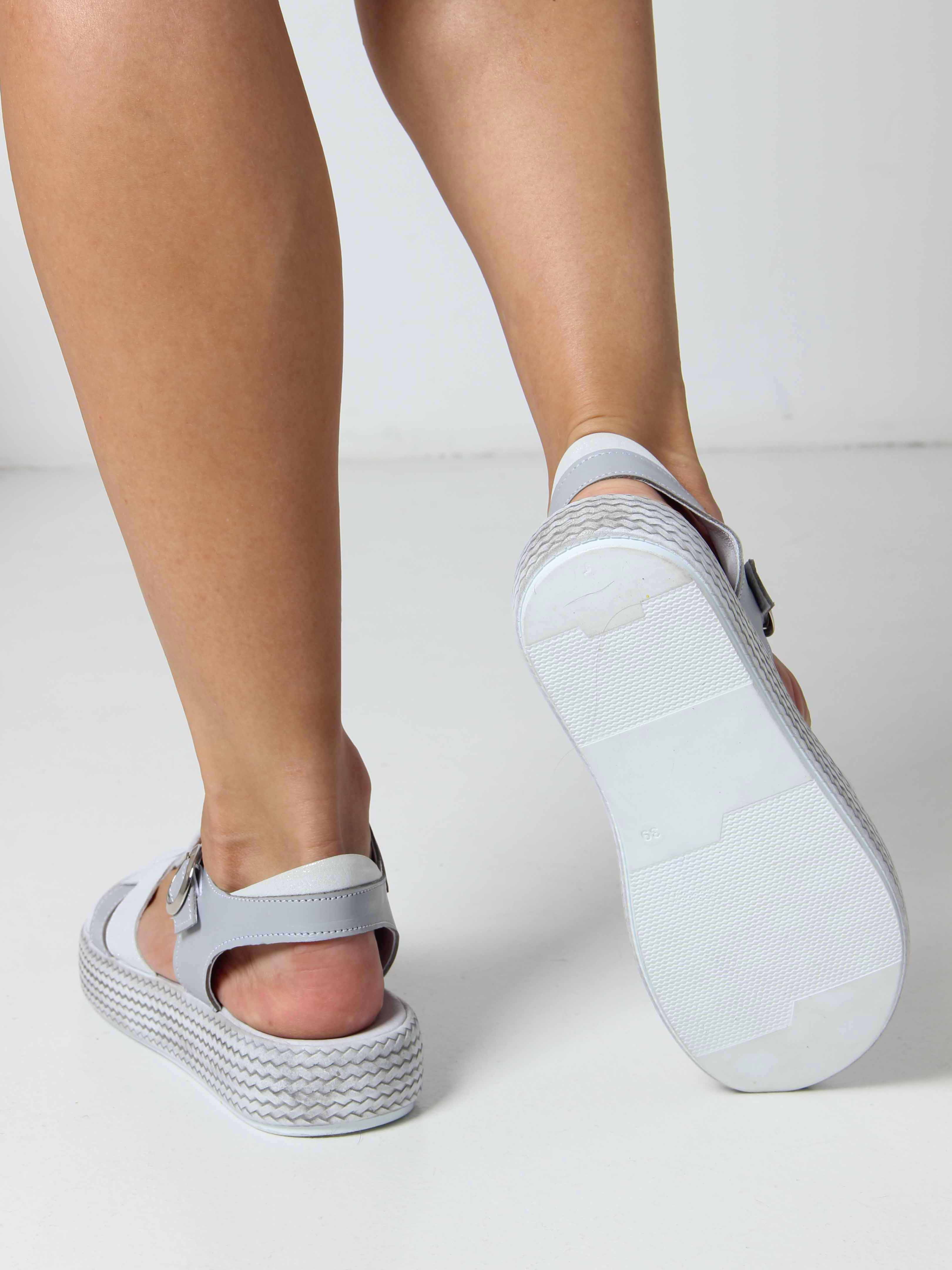 картинка Босоножки ED'ART 2028.2530'w. Серый белый R от интернет магазина