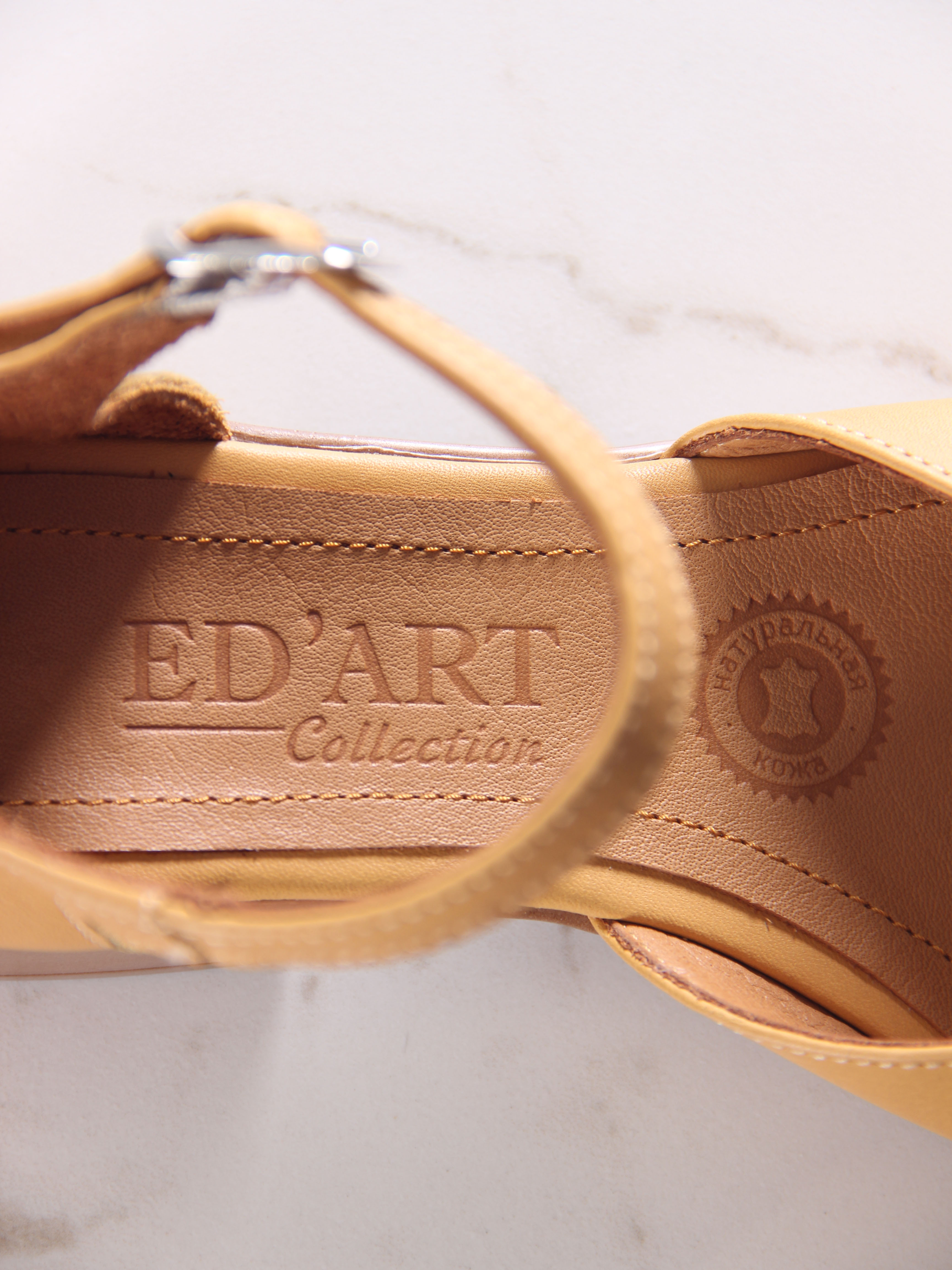 картинка Босоножки ED'ART 3032.25294'br. Лион тыква+коричневый от интернет магазина