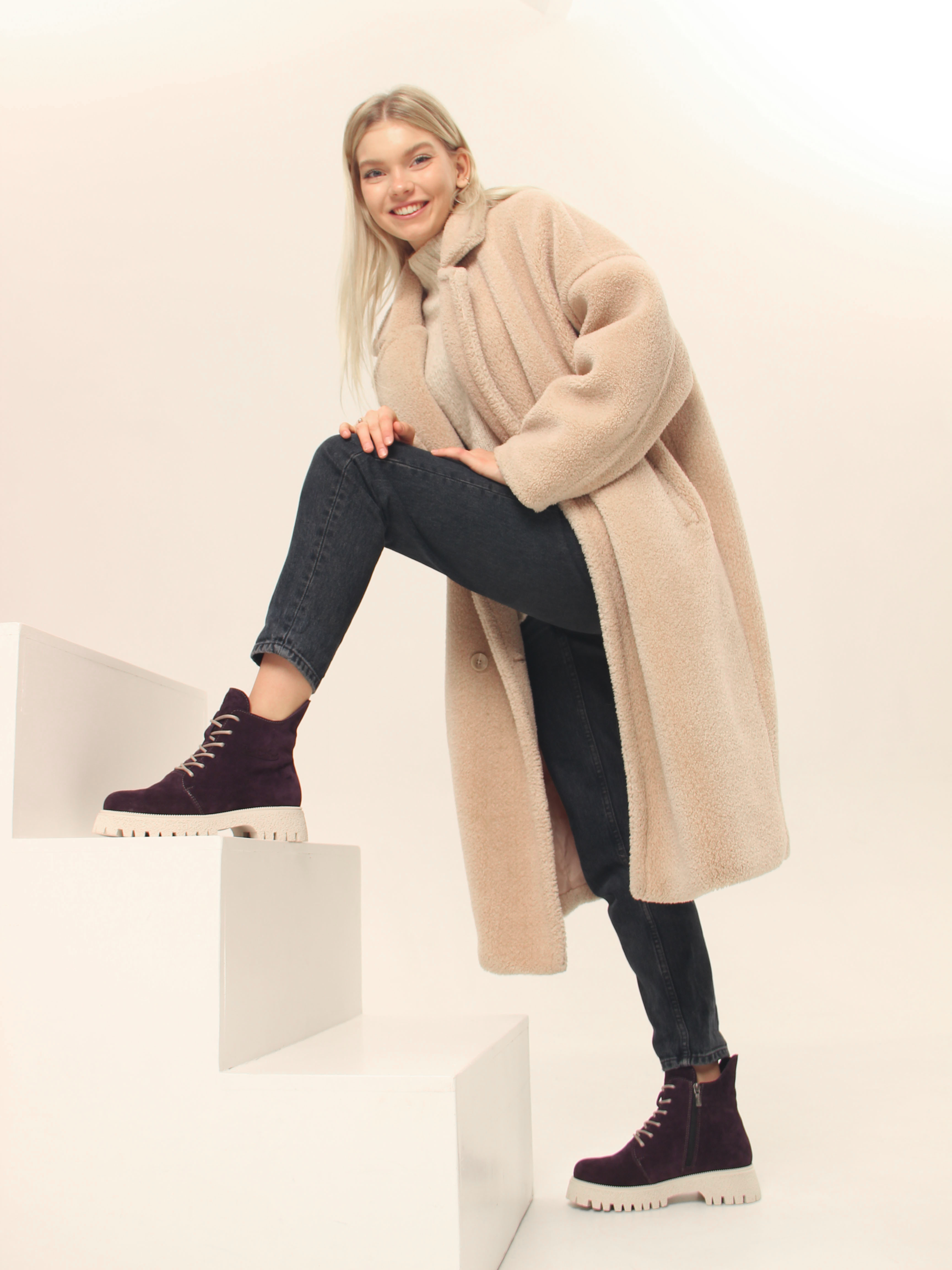 картинка Ботинки ED'ART 228.V.1541'be. сливовая замша от интернет магазина