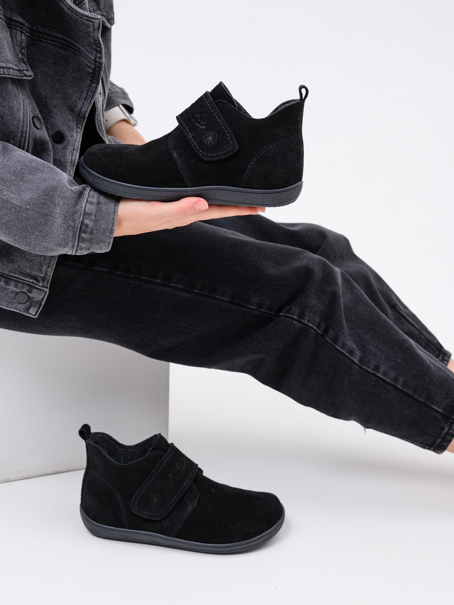 картинка Босоногие ботинки  ED'ART 209.NATA'bl.Черная замша от интернет магазина